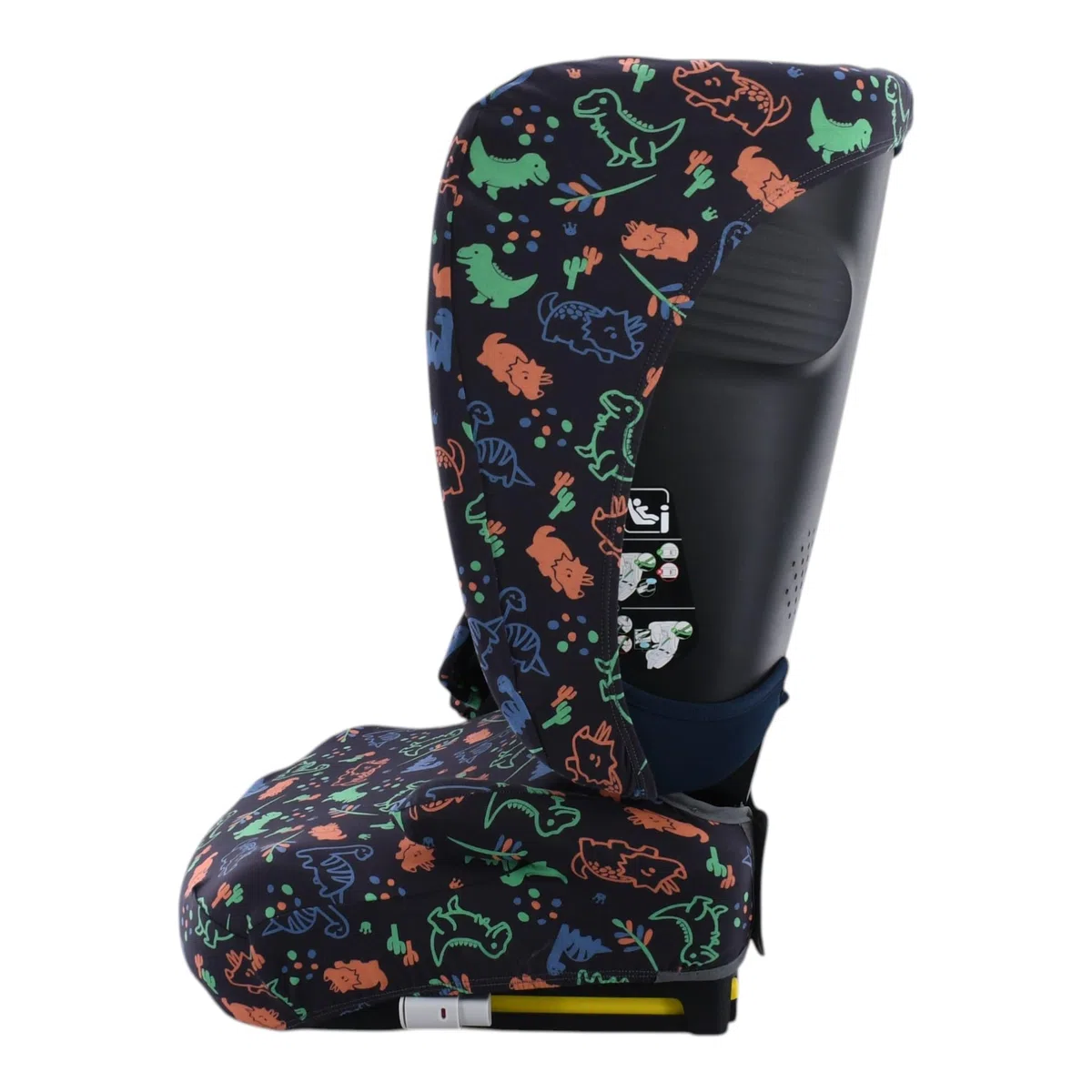 JYOKO Kids Funda para Silla de Coche Compatible con Kinderkraft Unity 2, algodón orgánico Suave y Transpirable para Mayor Confort (Estampado Happy Dino)