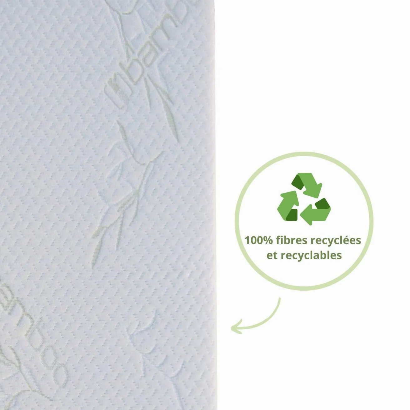 Easy Dort El | Colchón de bebé de 50 x 100 cm – cuna – cuna – funda de bambú | verano e invierno | doble cara | cómodo | fabricado en Francia | blanco |