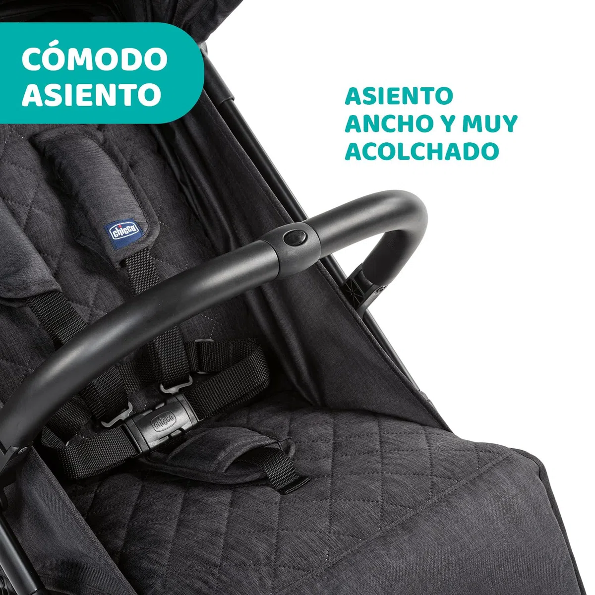 Chicco Trolley Me Silla de Paseo Ligera de 0 Meses hasta 15 kg, Buggy Reclinable y Plegable con Función Trolley, Cierre Compacto, Cubierta Lluvia y Capota Plegable - Color Negro (Stone)