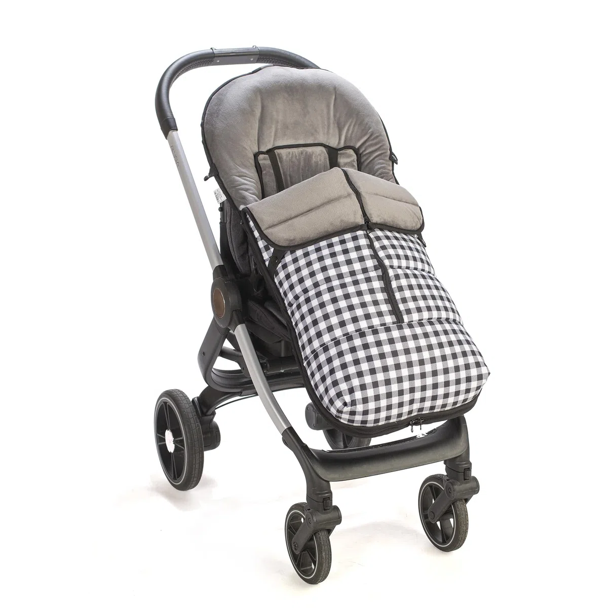 variouss Saco polar de Silla de Paseo Universal, Saco carrito de Bebé invierno, Desmontable impermeable y transpirable (Vichy Negro)