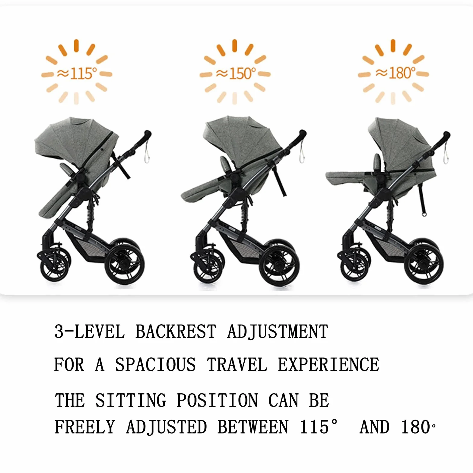 Carrito bebe 3 en 1, Capazo, Cochecito Deportivo y Silla de Coche, para Bebés de 0 a 36 Meses (Negro)