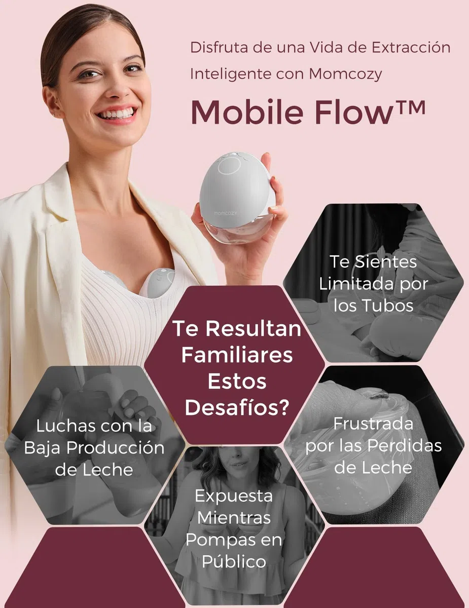 Momcozy Sacaleches Manos Libres Mobile Flow | M9 Mejorado, Eléctrico y Controlado por App, Múltiples Modos & 15 Niveles, Sacaleches Portátil, 24 mm