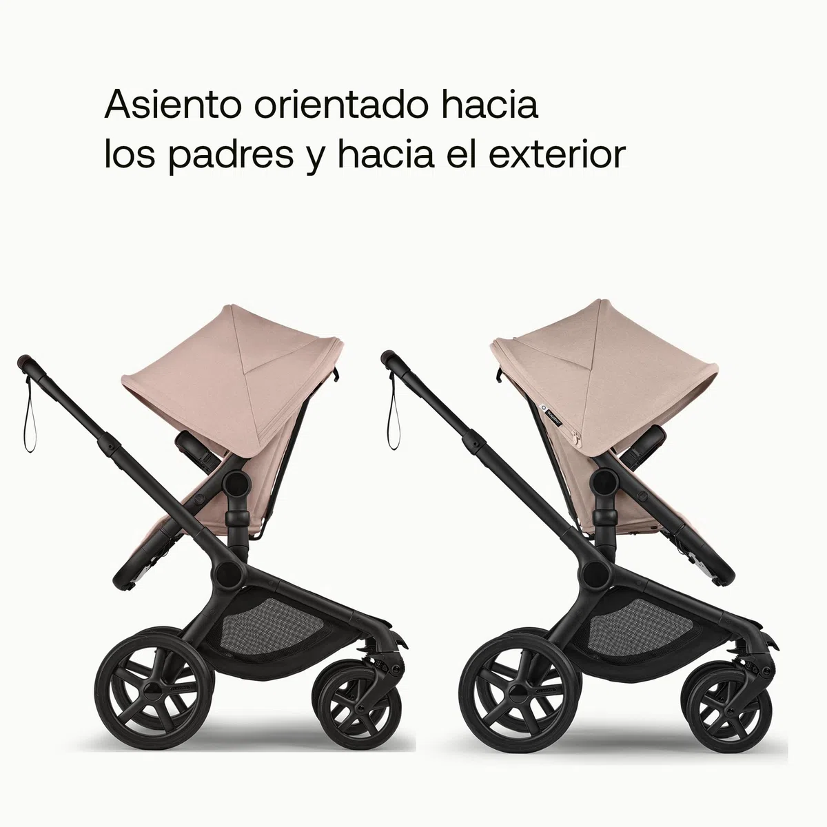 Bugaboo Fox 5 Renew Carrito Todoterreno, Cochecito de Bebé 2 en 1, Suspensión Total, Fácil Plegado, Capazo Espacioso, Asiento Extensible, Maniobrabilidad, Chasis Negro y Capota Desert Taupe Melange