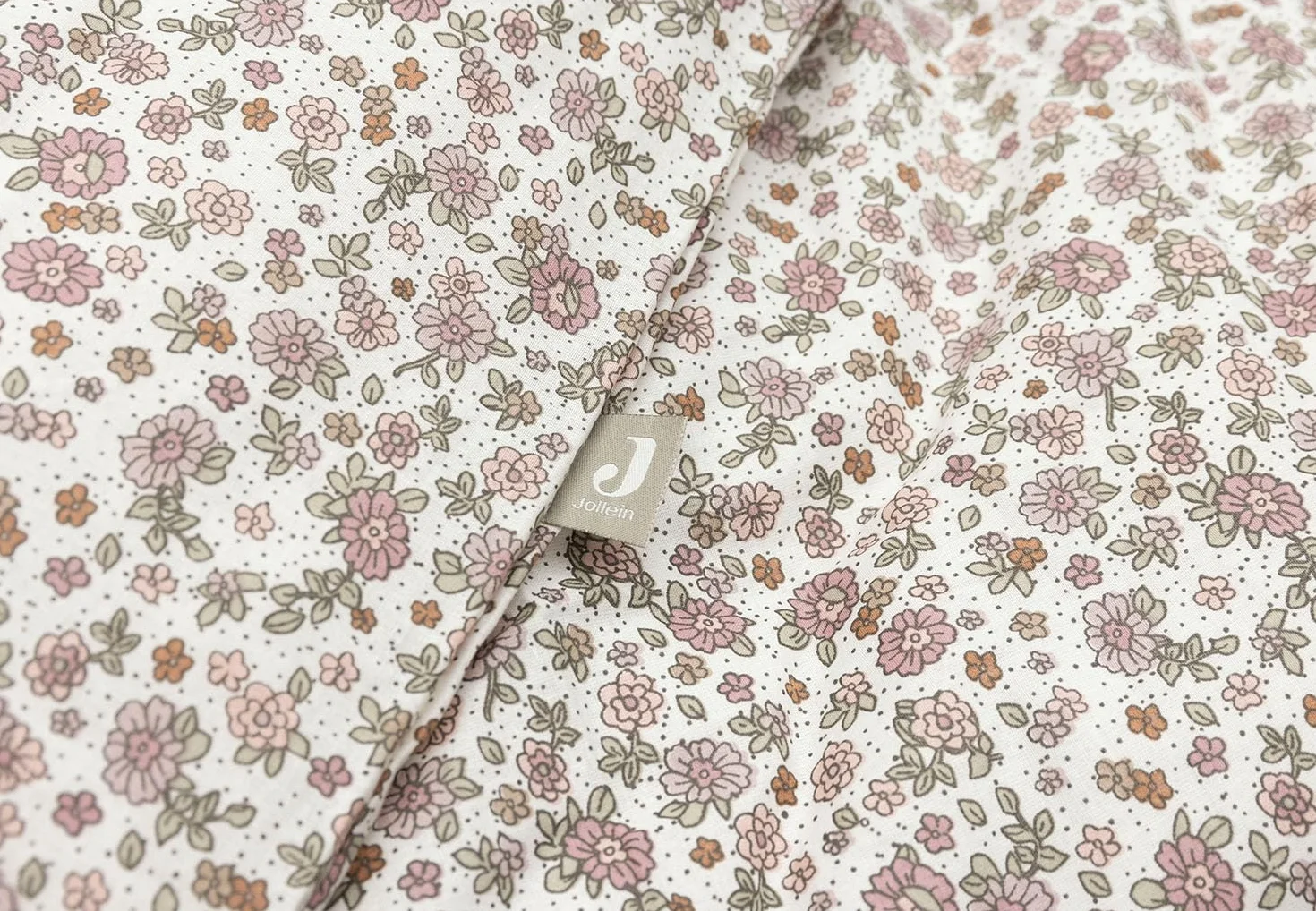 Jollein 003-005-67045 - Juego de Cama (100 x 140 cm + 40 x 60 cm), diseño de Flores Retro