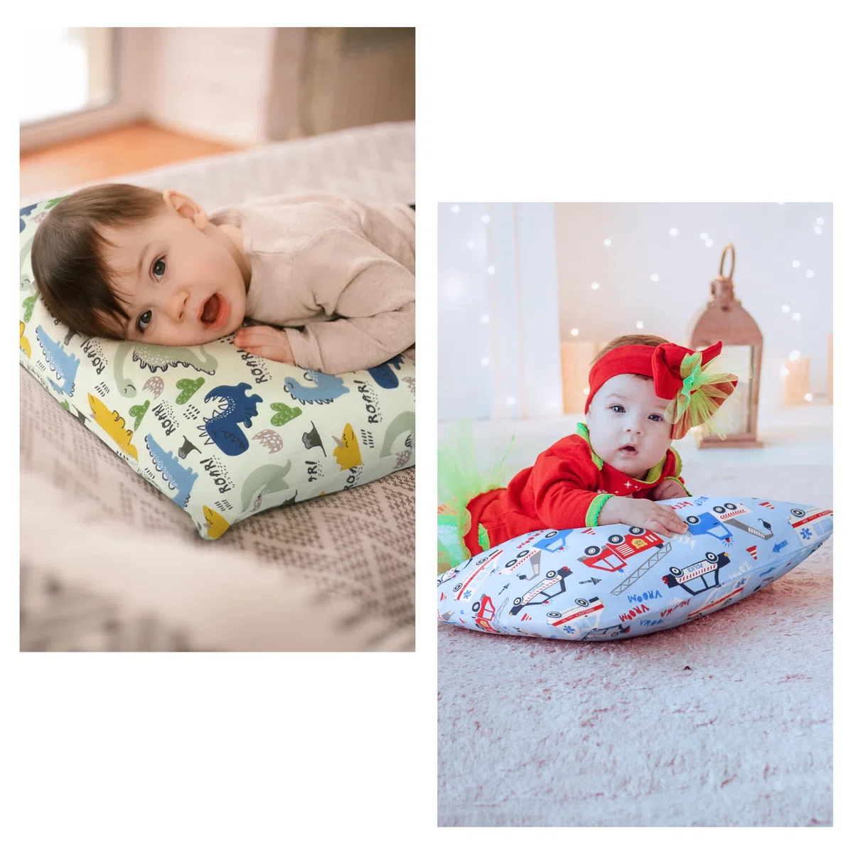 Juego de 2 Fundas de Almohada para Niños, 100% Algodón, 40 x 60 cm, Suave y Transpirable, para Bebés, con Cierre de Sobre
