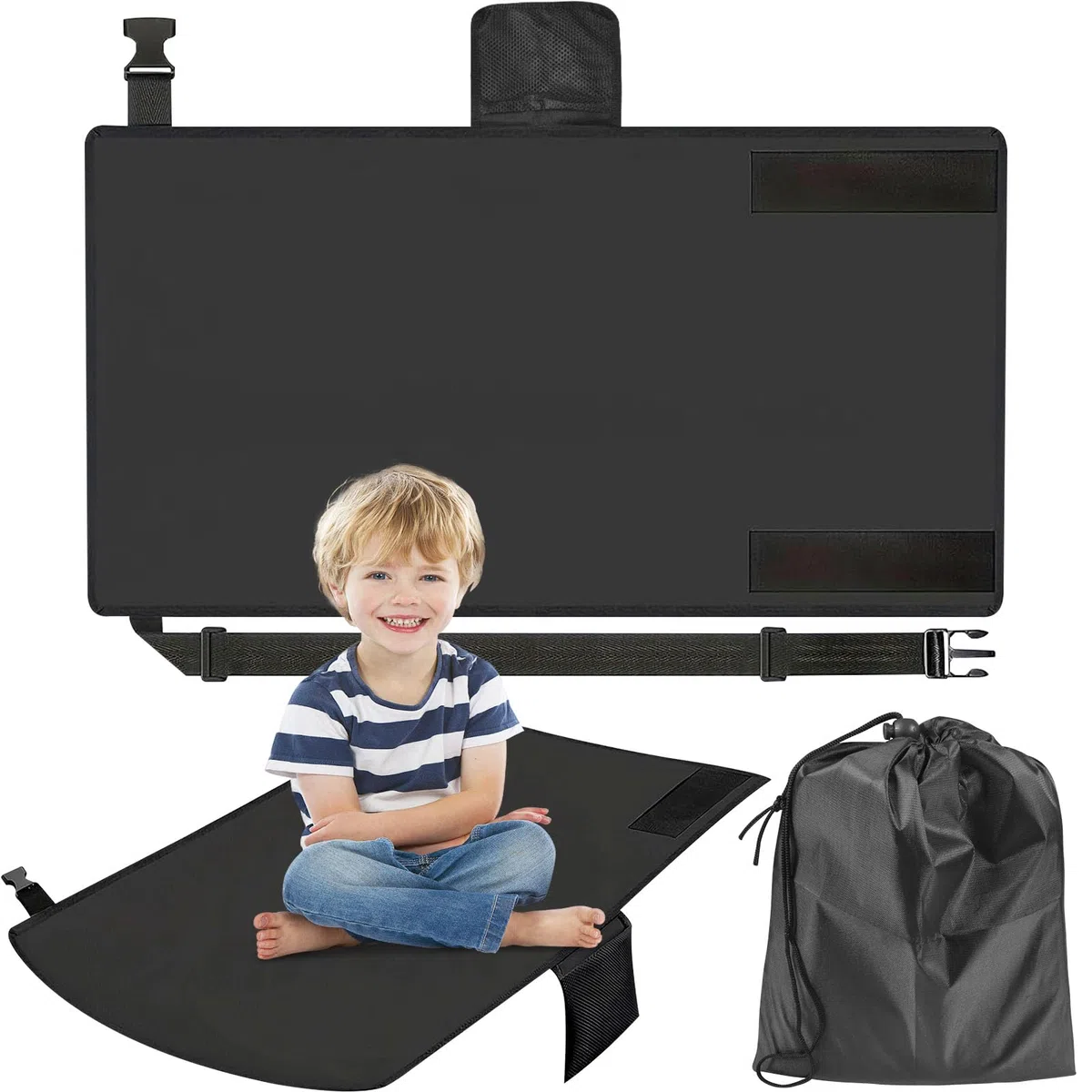 ReposapiéS Para NiñOs En AvióN,ReposapiéS Para NiñOs En AvióN,ExtensióN De Asiento Para NiñOs En AvióN,ReposapiéS PortáTil De Viaje Para AvióN,Negro79cmx44cm