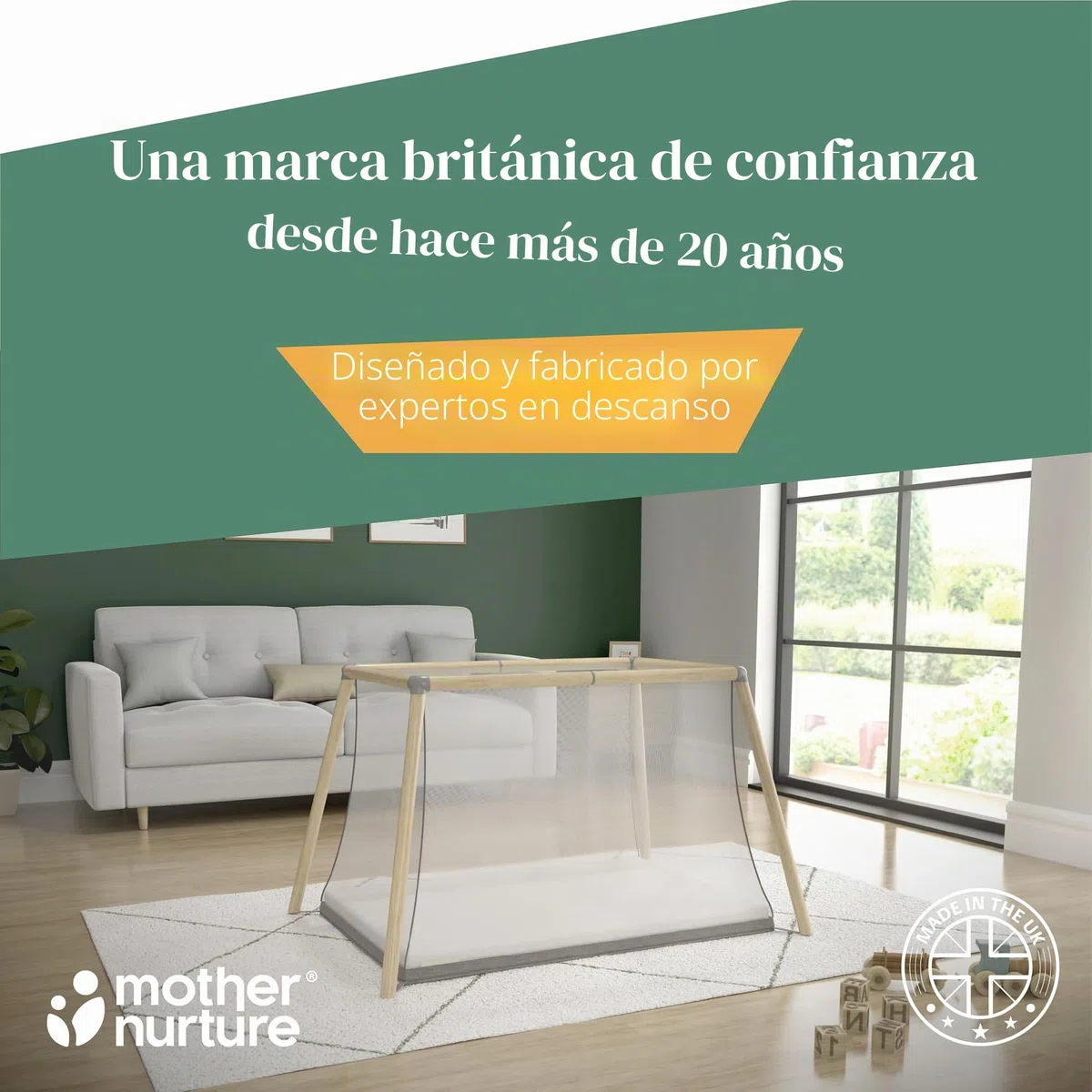 Mother Nurture Colchón clásico de fibra ecológica para cuna, blanco, 95 x 65 x 7,5 cm