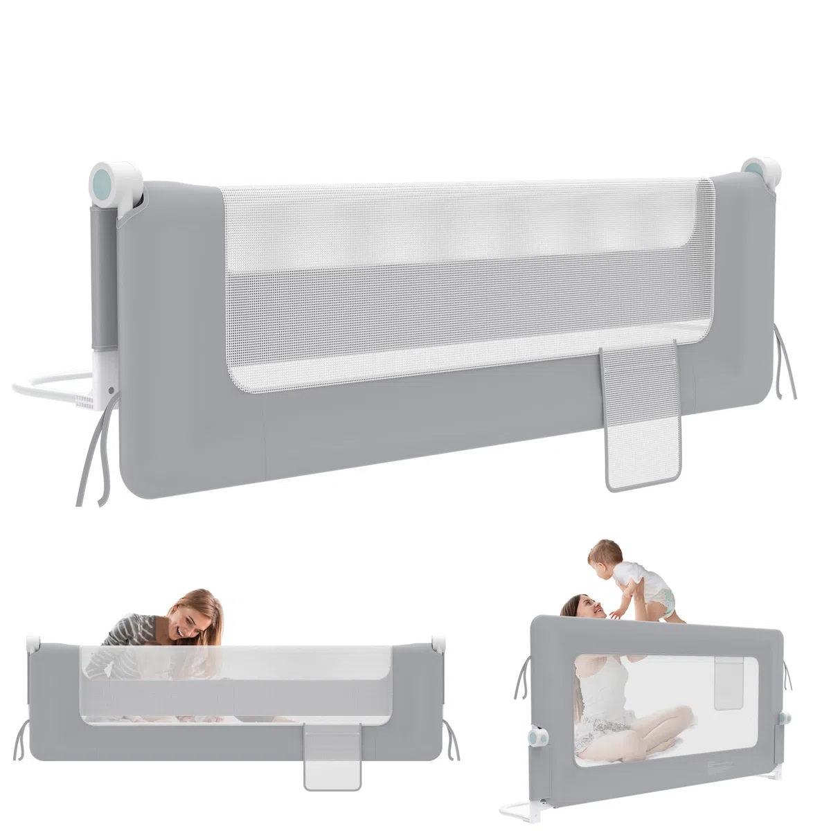 LZQ Barrera plegable para cama infantil, protección contra caídas, protección contra caídas, protección contra caídas, 150 cm