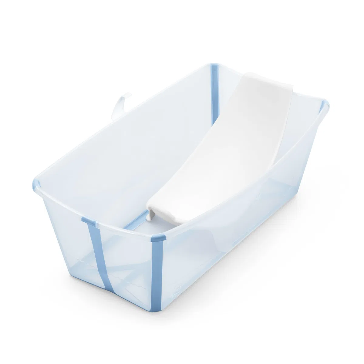 Stokke Flexi Bath (Ocean Blue) con Soporte para recién nacido - Duradera y fácil de guardar - Práctica para usar en casa o de viaje - Para bebés 0 a 48 meses