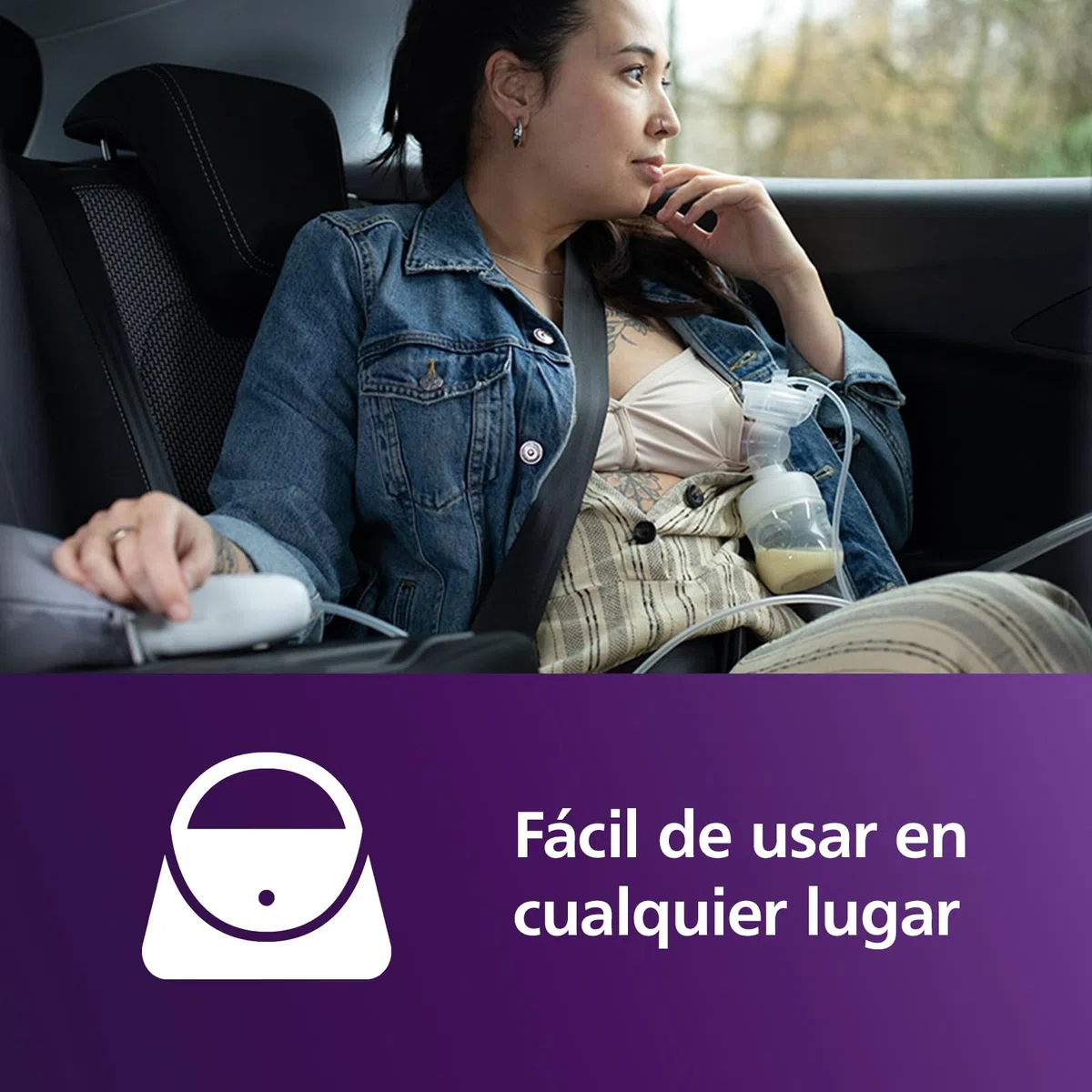 Philips Avent extractor de leche eléctrico sencillo, potencia hospitalaria, motor recargable y silencioso para una experiencia discreta en cualquier lugar, bolsa de viaje, modelo SCF396/31