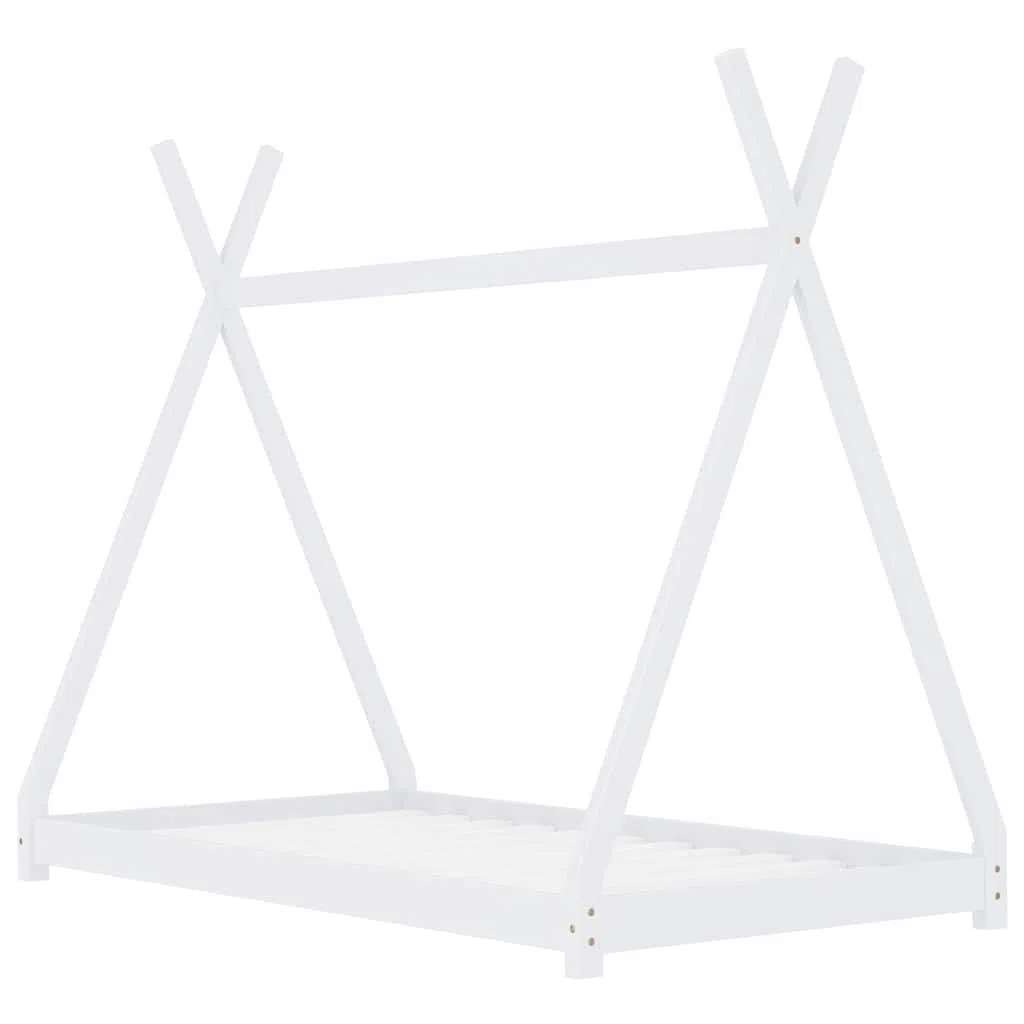 vidaXL Estructura de Cama Infantil Mueble para Habitación Dormir Cuarto de Niños Blanco 80x160 cm Madera Maciza de Pino