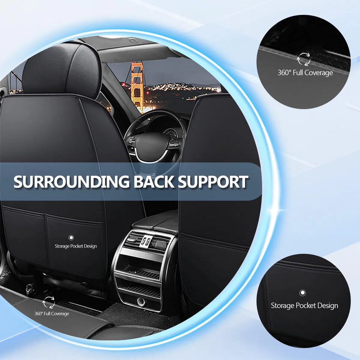 Genérico Funda Asiento Coche para Citroen C3 Aircross 2021-2026, 5 Piezas Piel Sintética, Impermeable y Antidesgaste – Protectores Asiento Coche Delanteros y Traseros, Fáciles de Limpiar