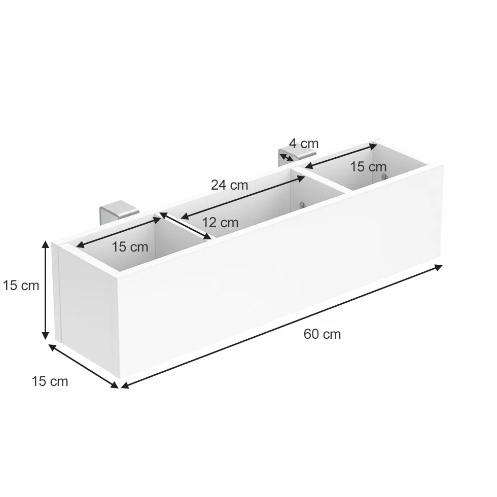 VitaliSpa Estante para Cama Infantil, Blanco, 60 x 15 cm, para Guardar Libros, Juguetes y Objetos cotidianos