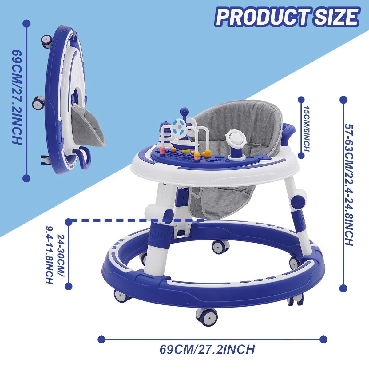 Andador para Bebés Plegable A Prueba De Vuelcos Aprendizaje Montessori Aprendizaje Musical Andador De Juguete para Exteriores 5 En 1 Tacata Bebe
