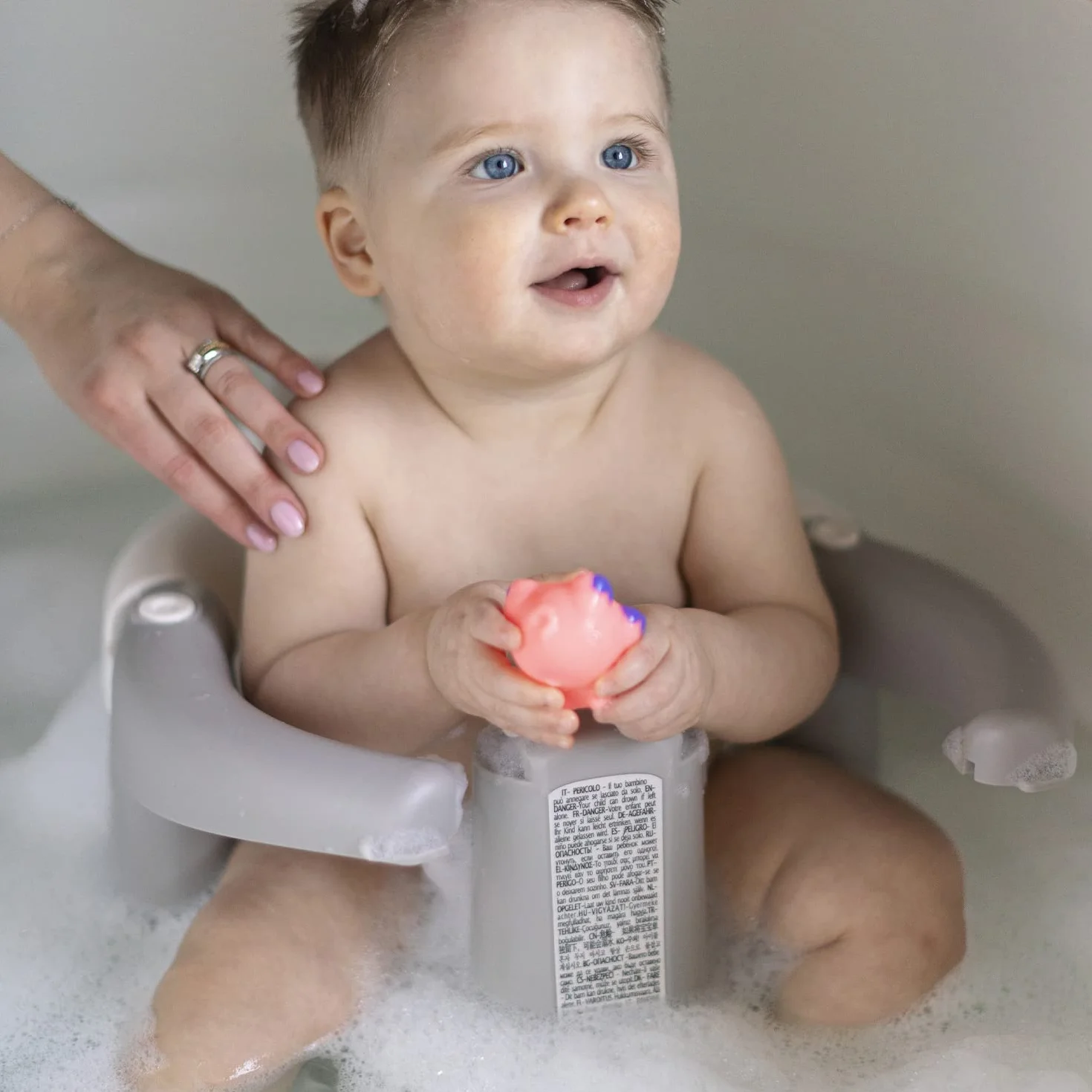 OKBABY Crab - Asiento de baño para el interior de la bañera - para bebés de 6 a 15 meses (13 kg) - Gris