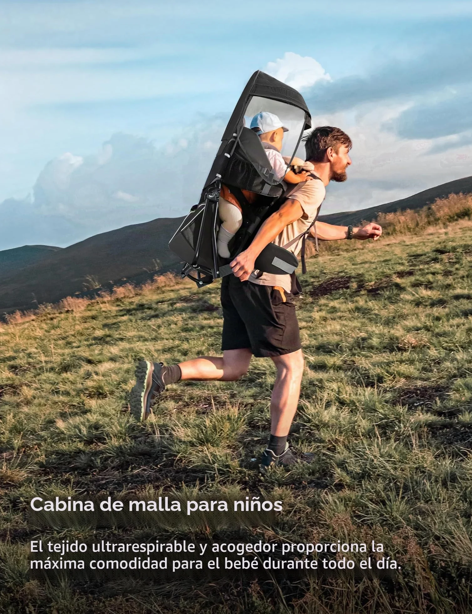 Besrey Mochilas Senderismo Portabebés Portador de Bebé Marsupio Viaje Acampada Asiento Negro