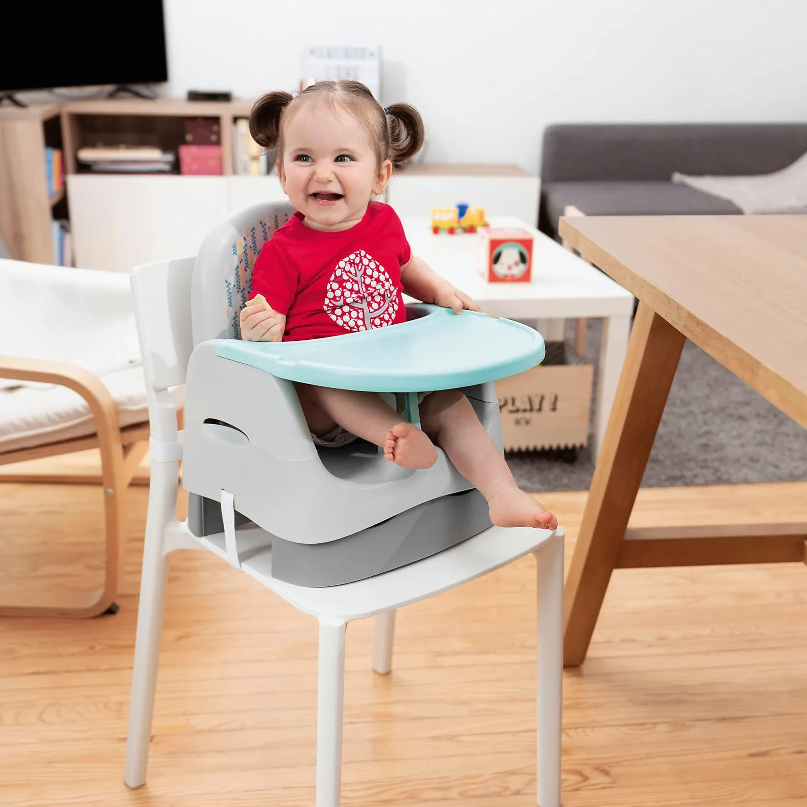 Badabulle Elevador Trendy Meal - Cómodo - Compacto - Plegable - Evolutivo - con Bandeja Extraíble - 6-36 meses - Hasta 15kg