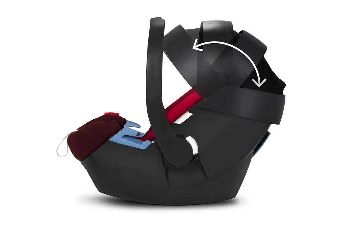 Cybex Silver - Portabebés Aton, en contra de la marcha, incluye reductor para recién nacido, desde el nacimiento hasta aprox. 18 meses, max. 13 kg, purple rain