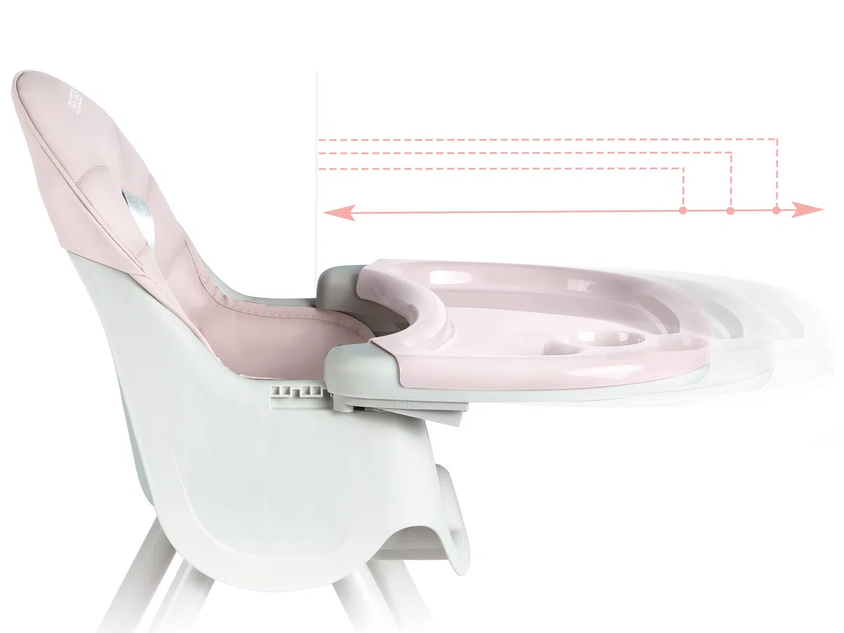 Trona de bebé Milo con mesa (rosa)