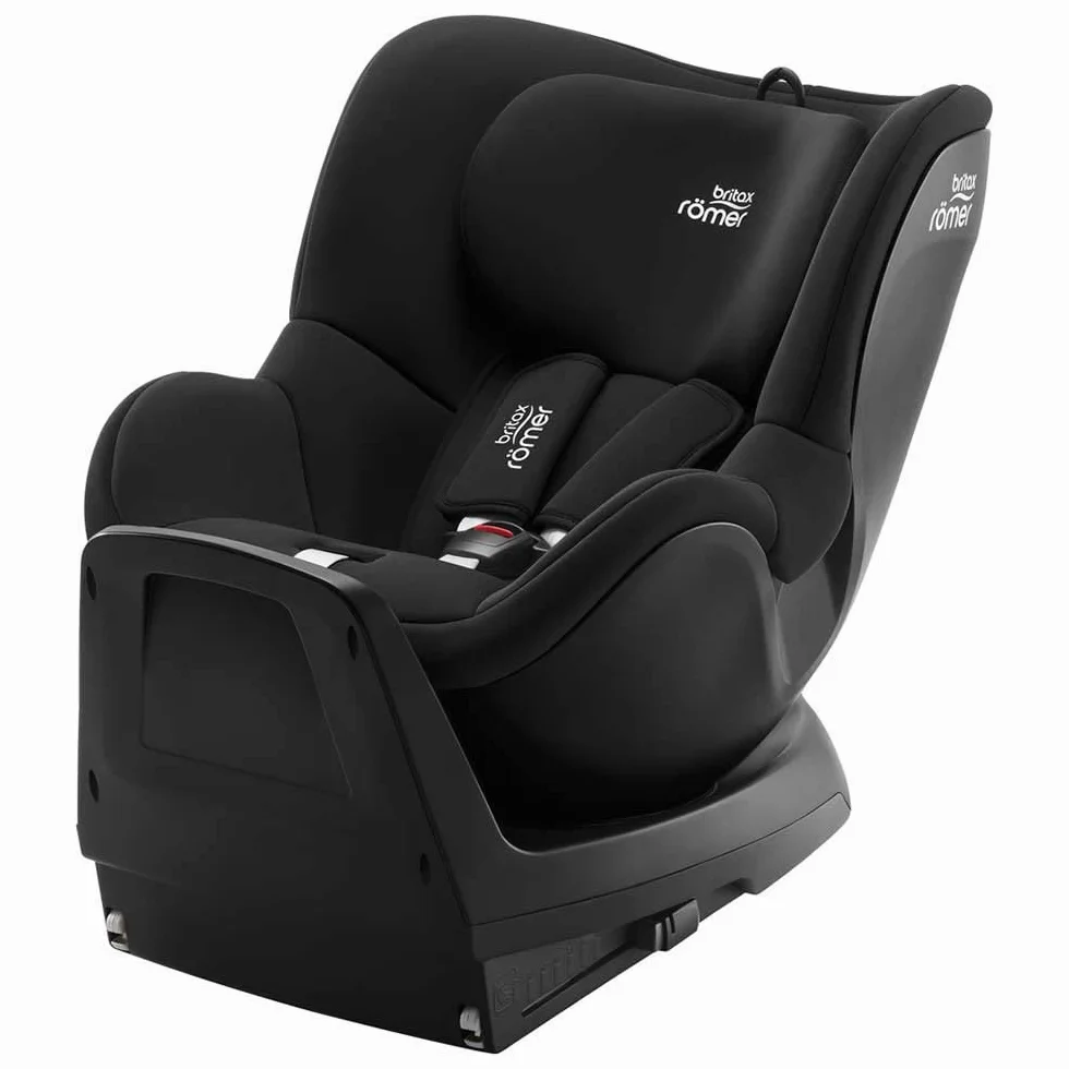 BRITAX RÖMER Silla de coche DUALFIX PLUS Giro de 360°, con reductor para recién nacidos y ISOFIX, niños de 40-105 cm (i-Size), de nacimiento hasta los 4 años, Space Black