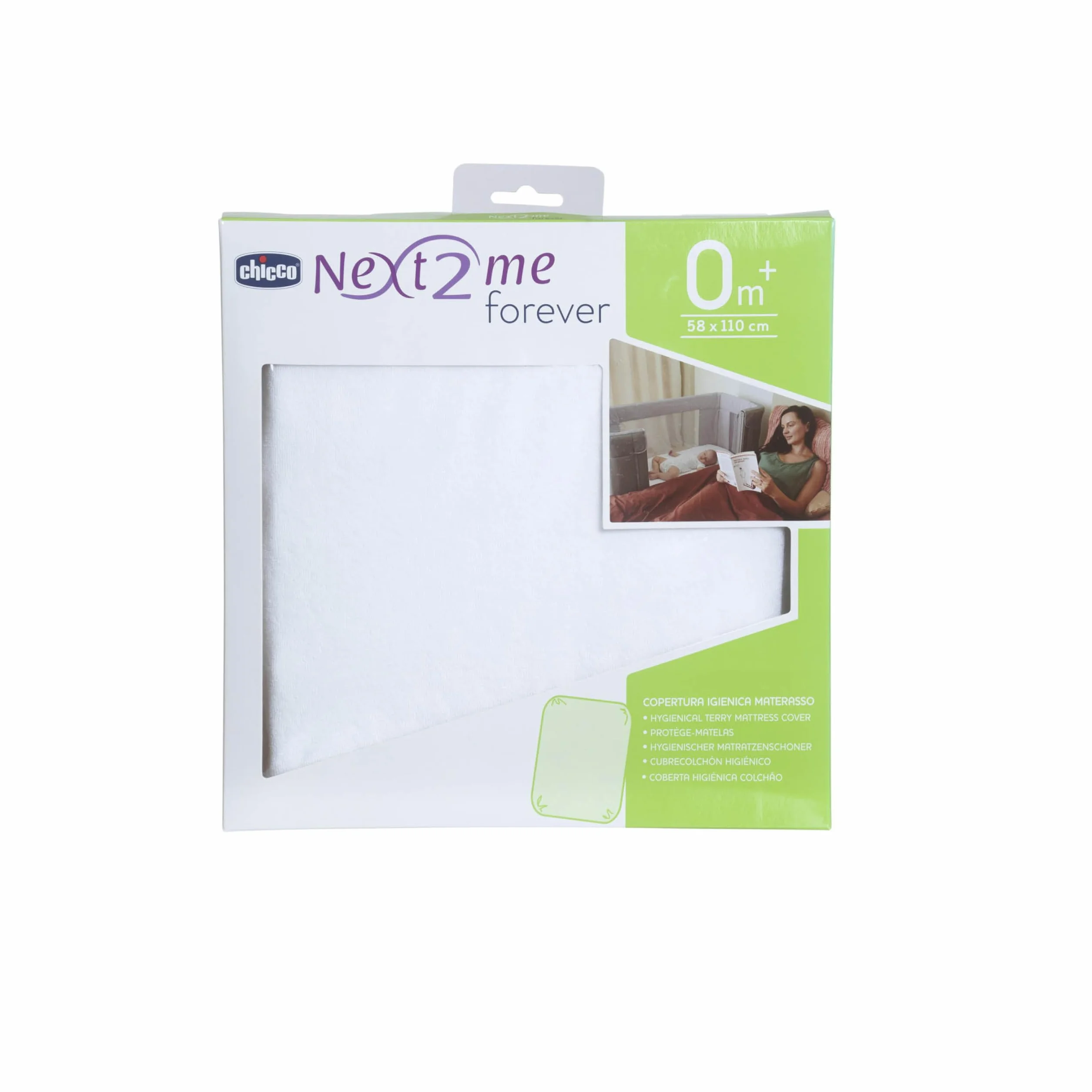 Chicco Next2Me Forever - Funda de colchón antialérgica Original y Oficial, Hecha de algodón Extra Absorbente, fácil de Limpiar, Color Blanco