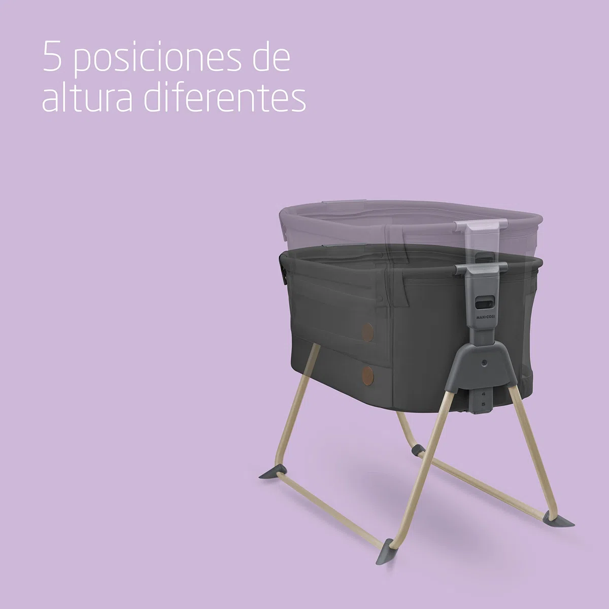 Maxi-Cosi Tori 2en1 Cuna colecho, Cuna junto a la cama 2en1 Plegado ultracompacto, Ligera 5 posiciones de altura Colecho portátil con malla transpirable, 0 a 6 meses aprox., 0 a 9 kg Beyond Graphite