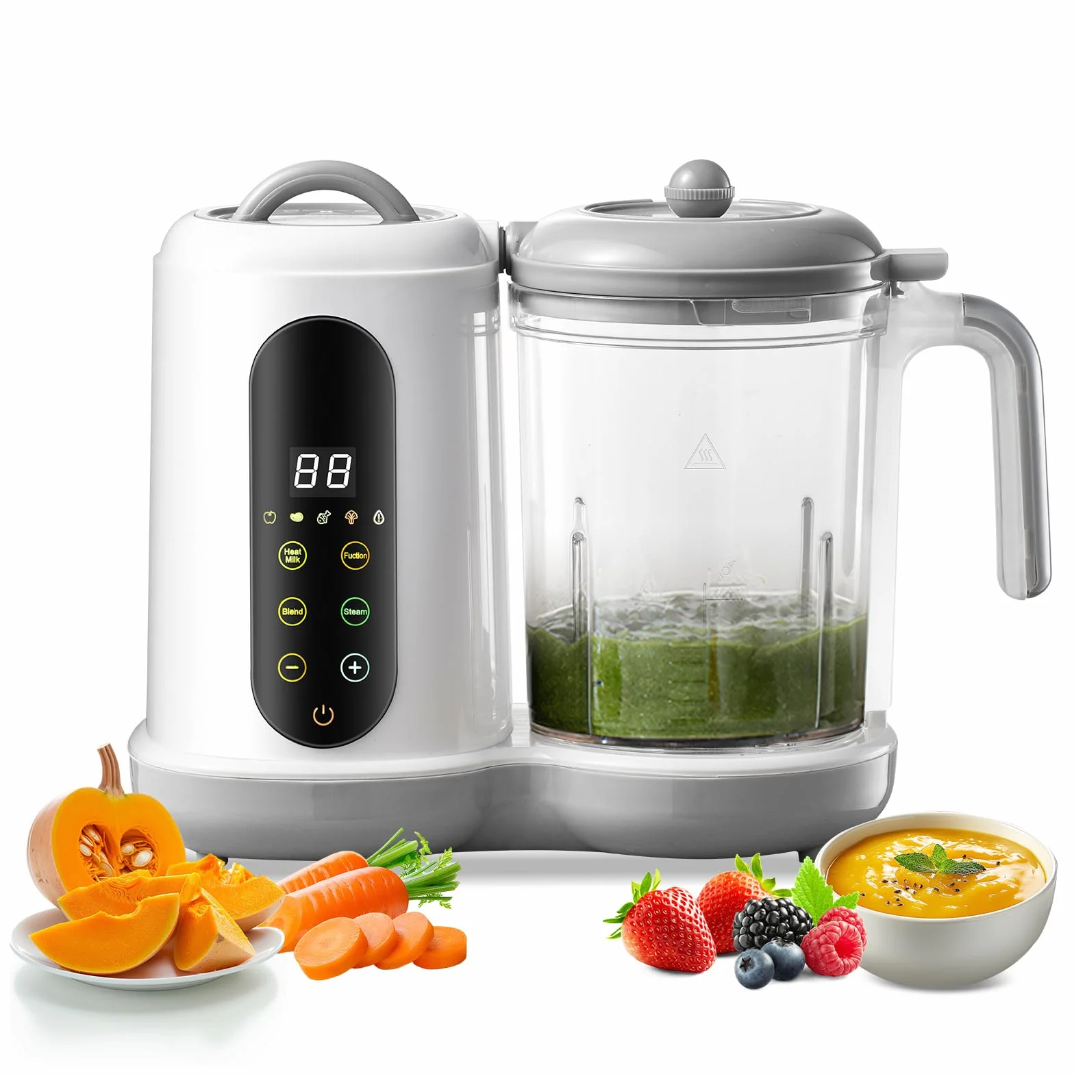 Robot de cocina para beber, cocina de vapor, batidora, gran capacidad 400 ml, pequeñas macetas para bebé hechos en casa, licuadora de bebida, limpieza automática, pantalla táctil, para mezclar y