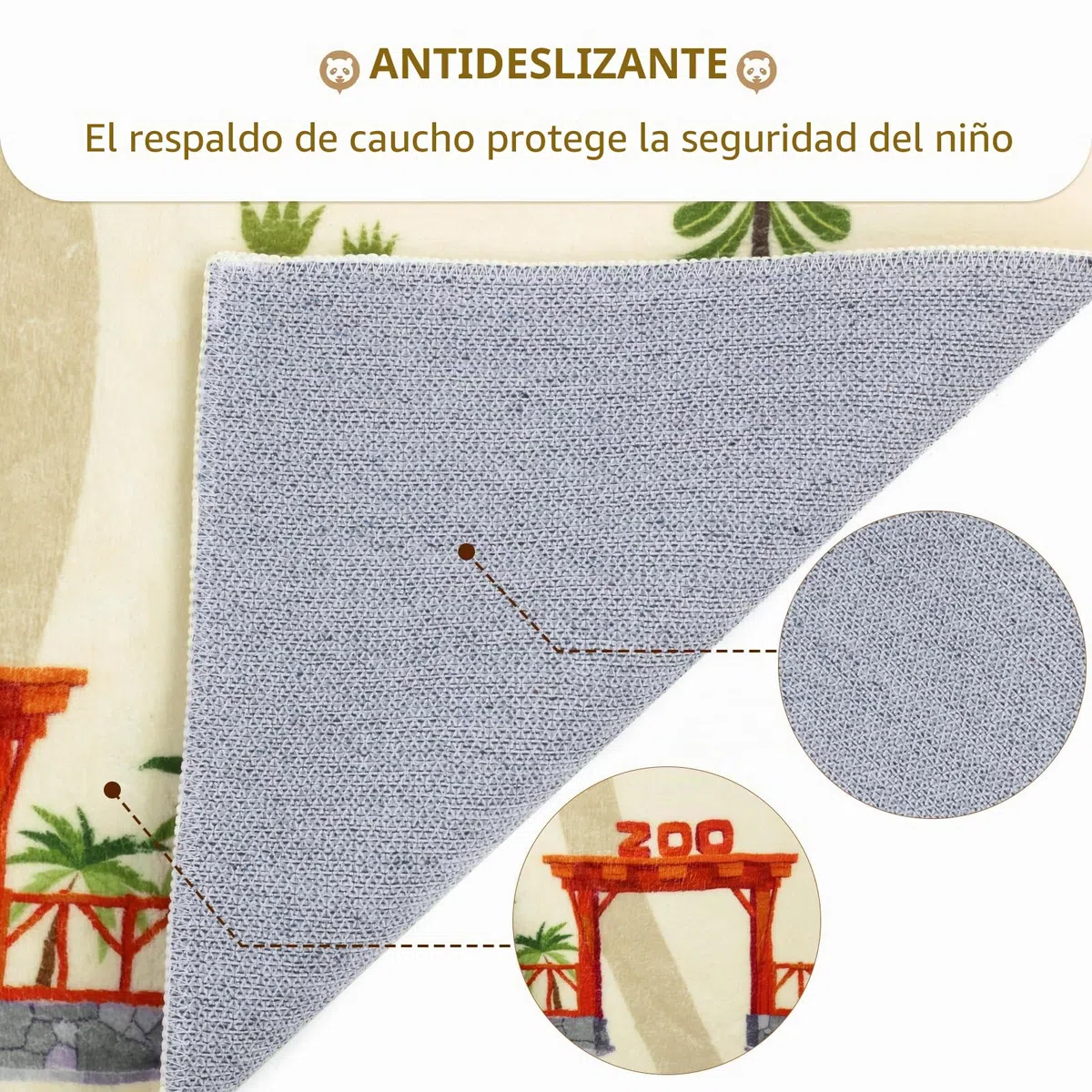 Enyhom Alfombra Infantil Habitacion Lavable, 100 x 150 cm Ultra Suave Alfombra Niños Antideslizante Motivos Animales Alfombra Juegos Bebe Zoológicos Tapete Bebe para Habitacion Bebe, Guardería