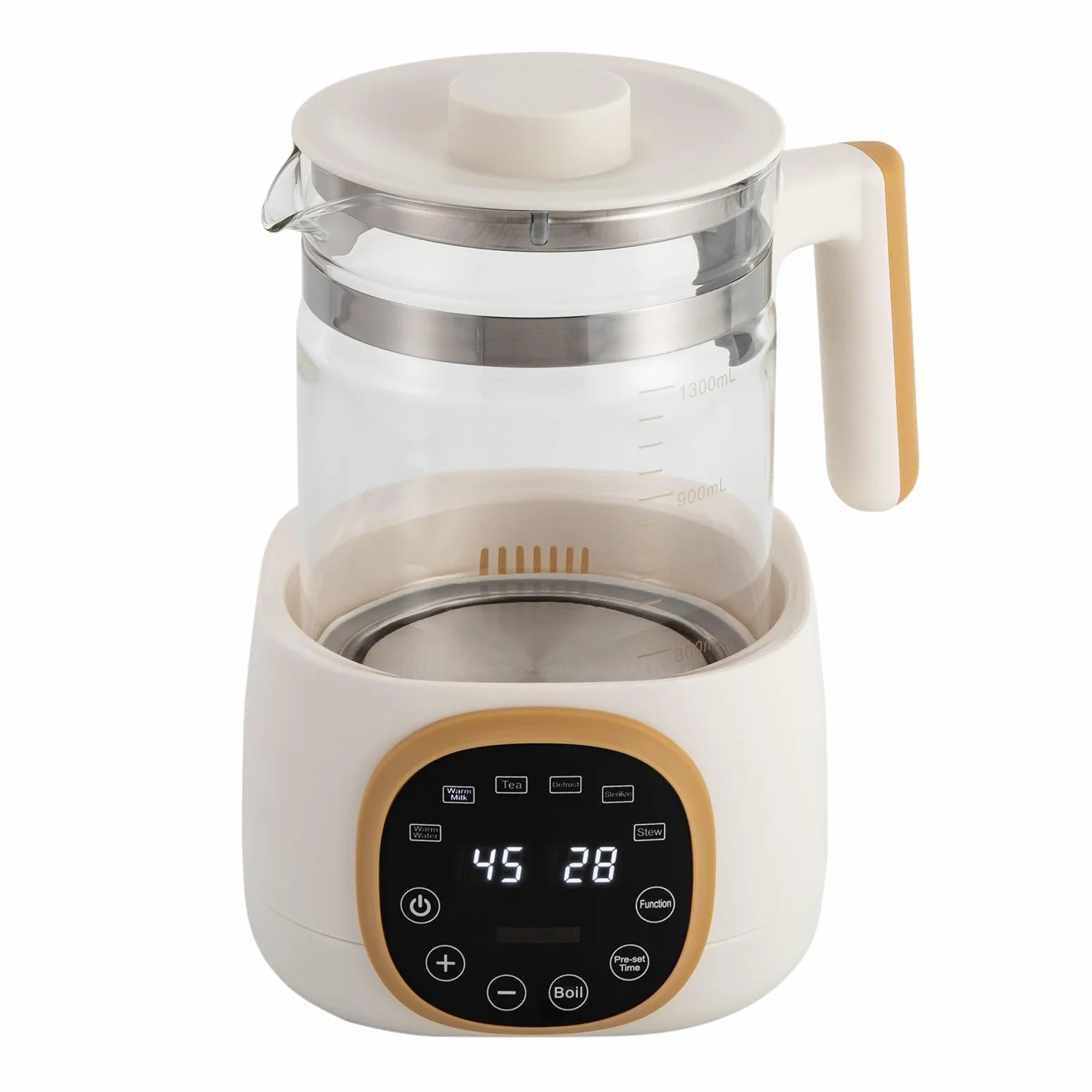 Calentador de biberones para bebé, hervidor de agua con ajuste de temperatura, 72 horas, termostato, preparación de botellas, calentador de alimentos para bebés, té, café, 1,3 l, hervidor de agua para