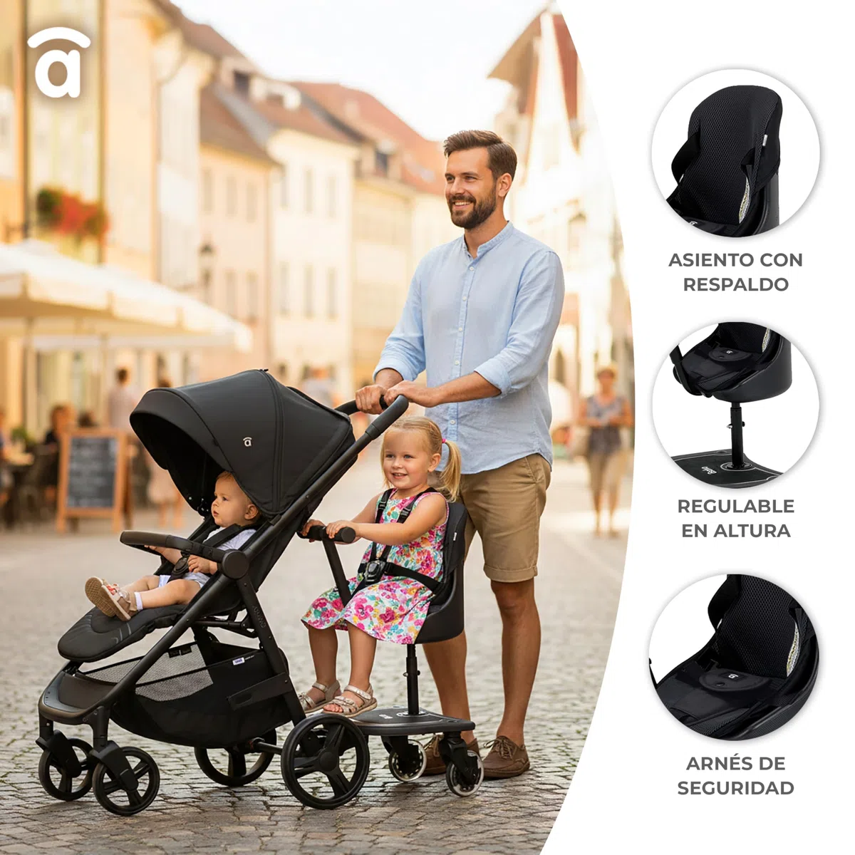 Asalvo PATINETE SILLA DE PASEO CON ASIENTO BUGGY BOARD