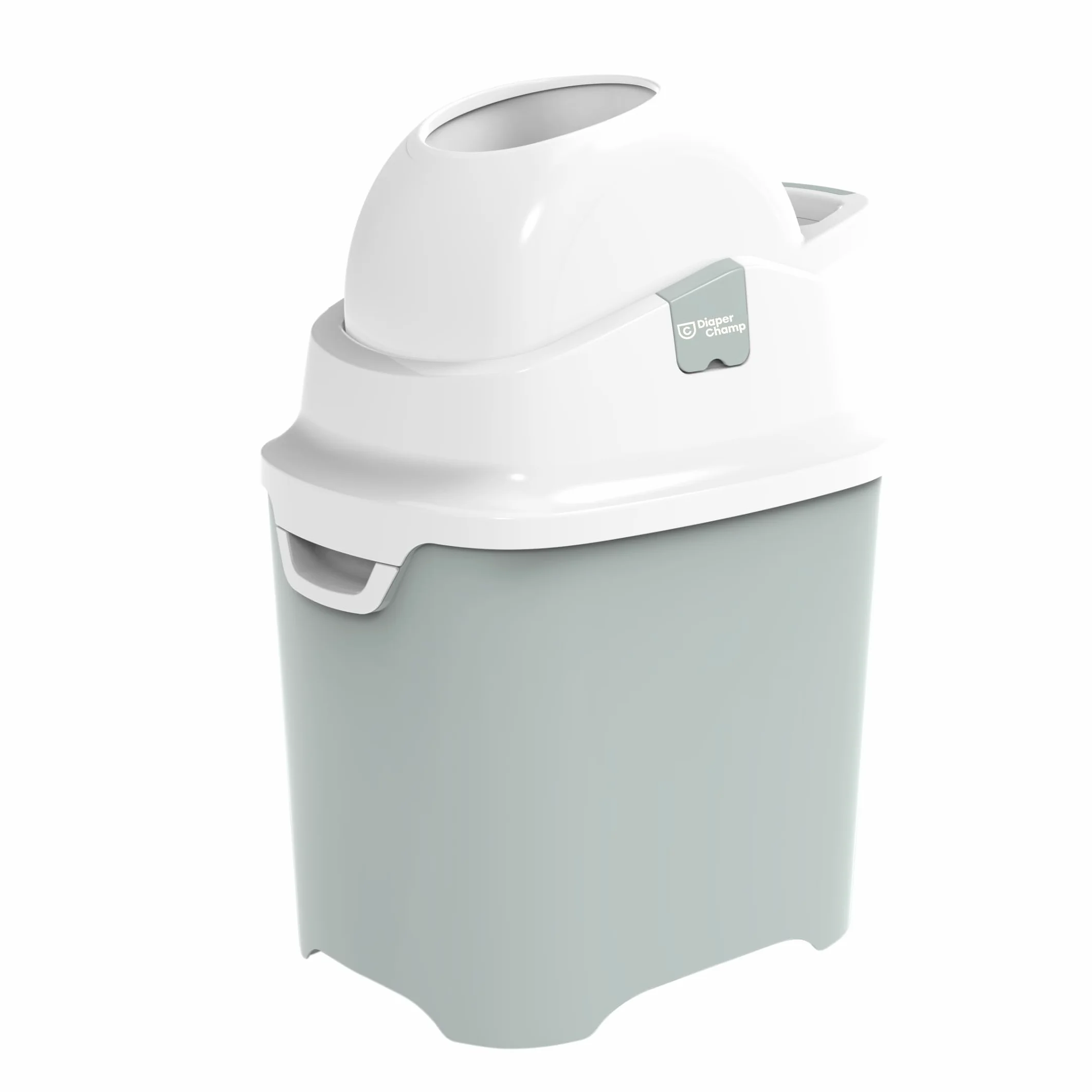 DiaperChamp ONE, Contenedor de pañales sin olor, sin recambios, utiliza bolsas de basura normales. Calidad profesional., Color verde salvia suave