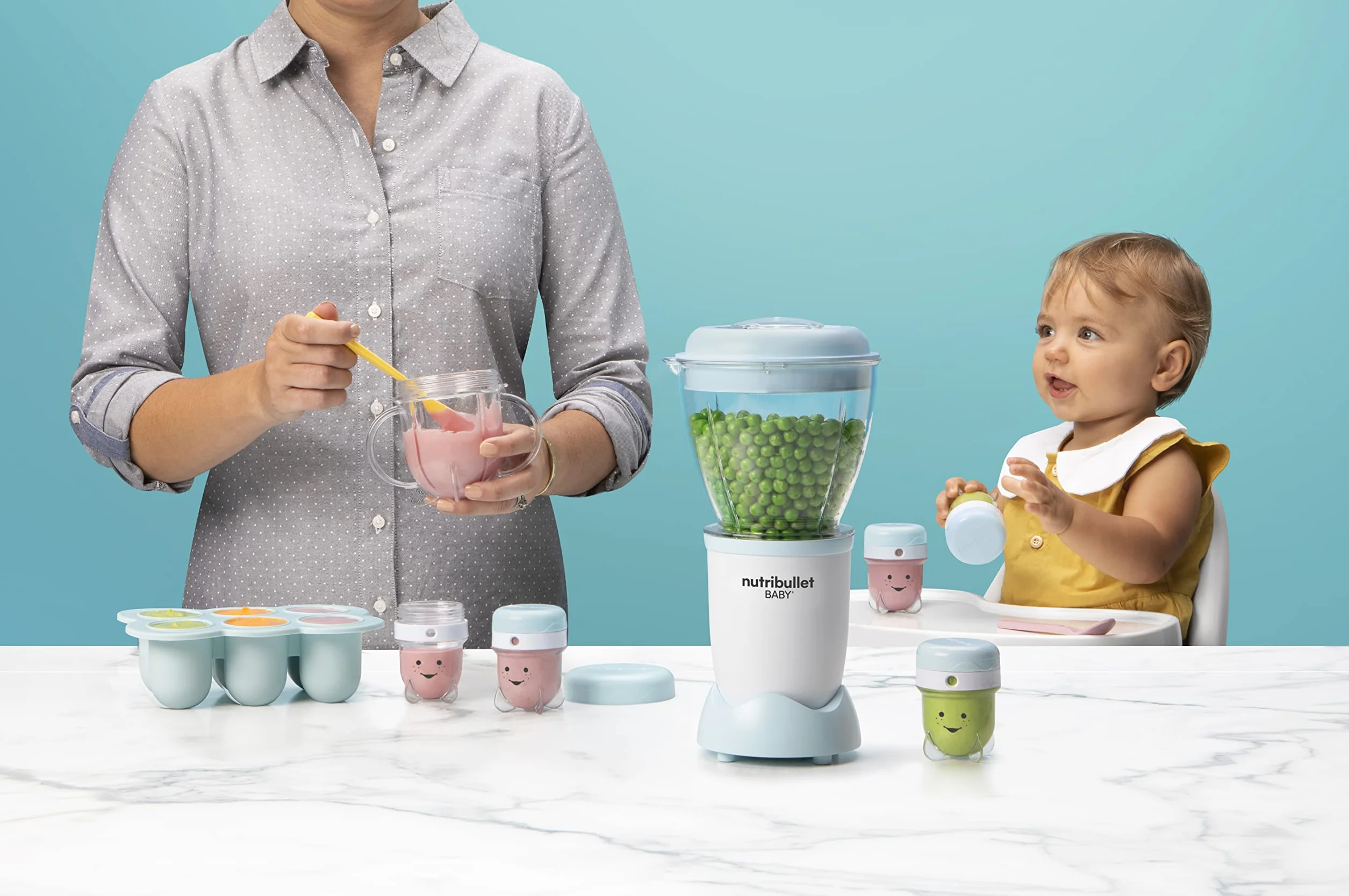 nutribullet Baby Batidora, batidora, sistema de preparación de alimentos para bebés, componentes y accesorios sin BPA, potencia de 250 W, NBY100