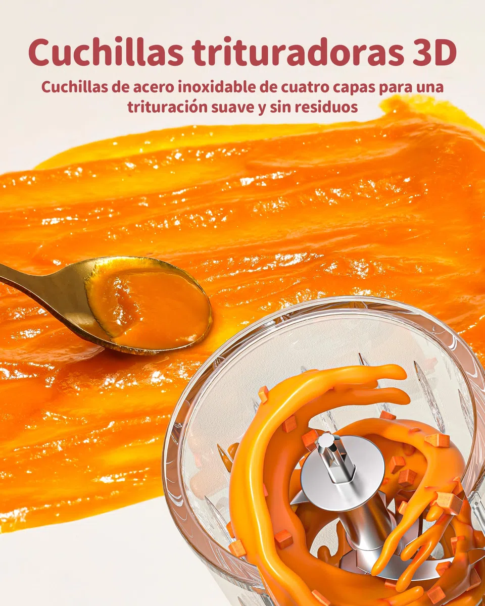 AMZCHEF Robot de cocina para bebé 6-en-1 Vaporera & Licuadora – Programas por Etapas de Edad 1–5, Libre de BPA – Cocinar al Vapor, Triturar, Puré, Descongelar, Auto-Limpieza – Control Táctil