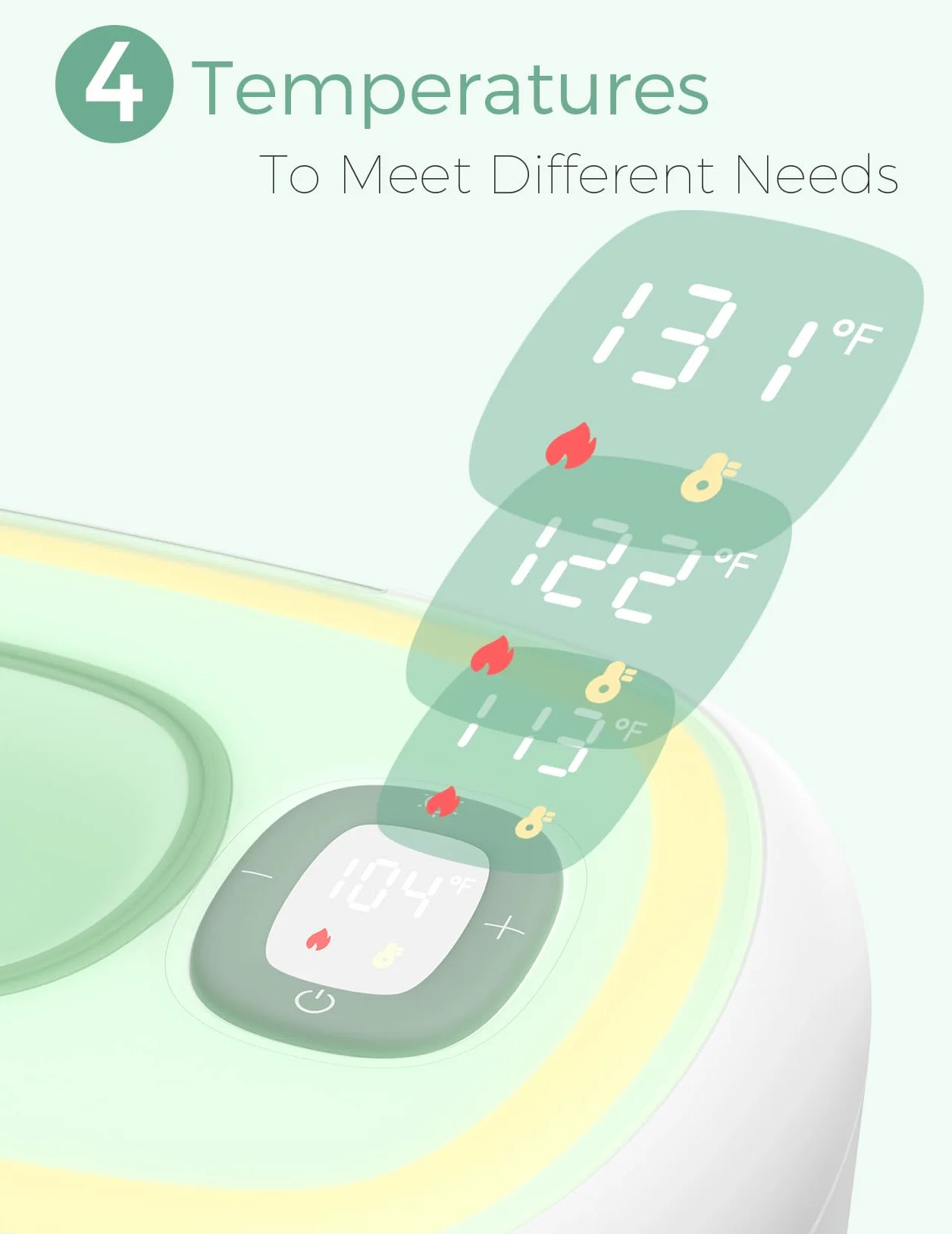 Momcozy Calentador de toallitas para bebé, dispensador de toallitas de mayor capacidad, calentamiento rápido de 10 minutos con 4 modos de temperatura, innovador diseño de resorte, silicona y sellos