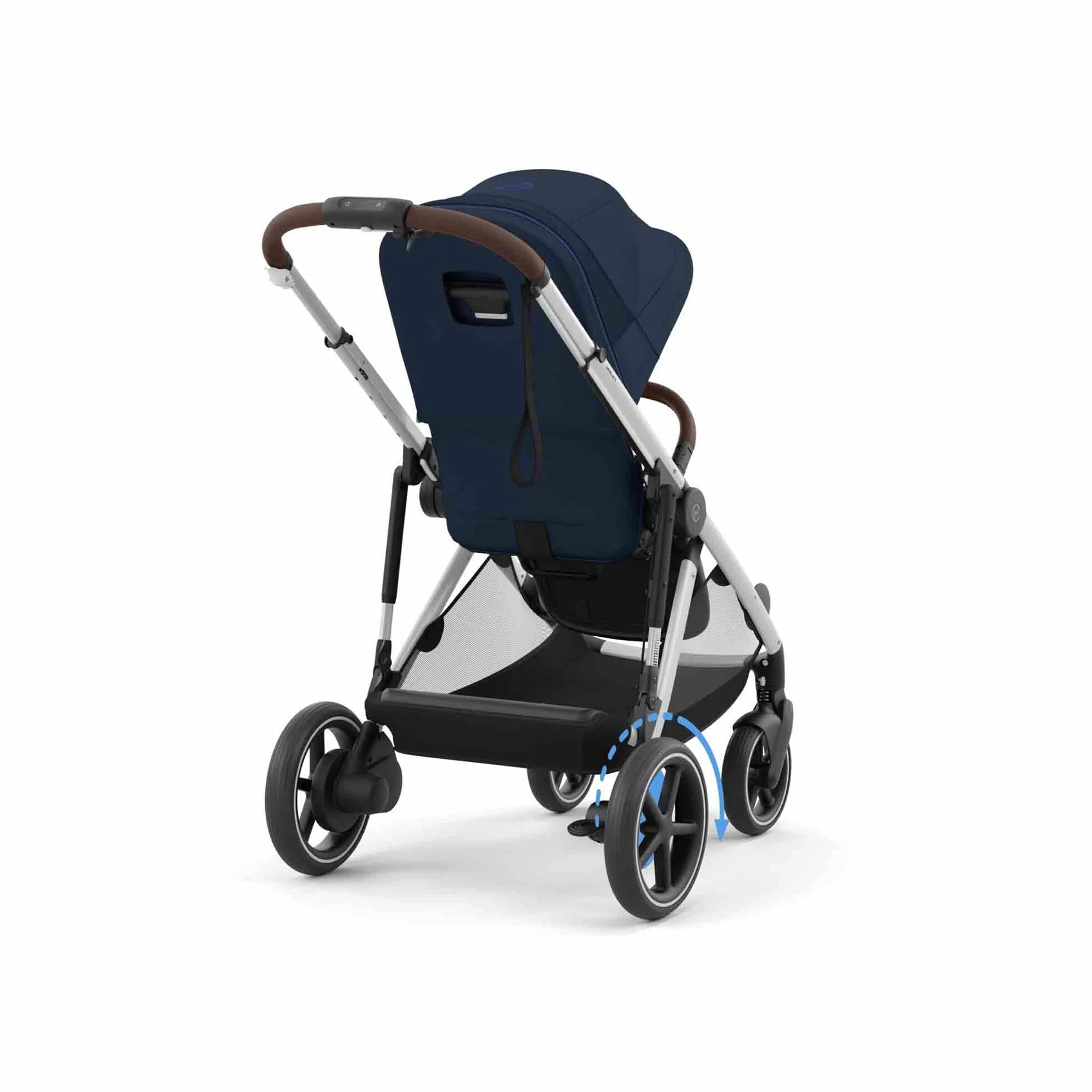CYBEX Cochecito dorado e-GAZELLE S, máx. 22 kg (modo individual) / 2x 22 kg (modo dúo), sistema todo en 1 con accionamiento eléctrico y 20+ configuraciones, Ocean Blue