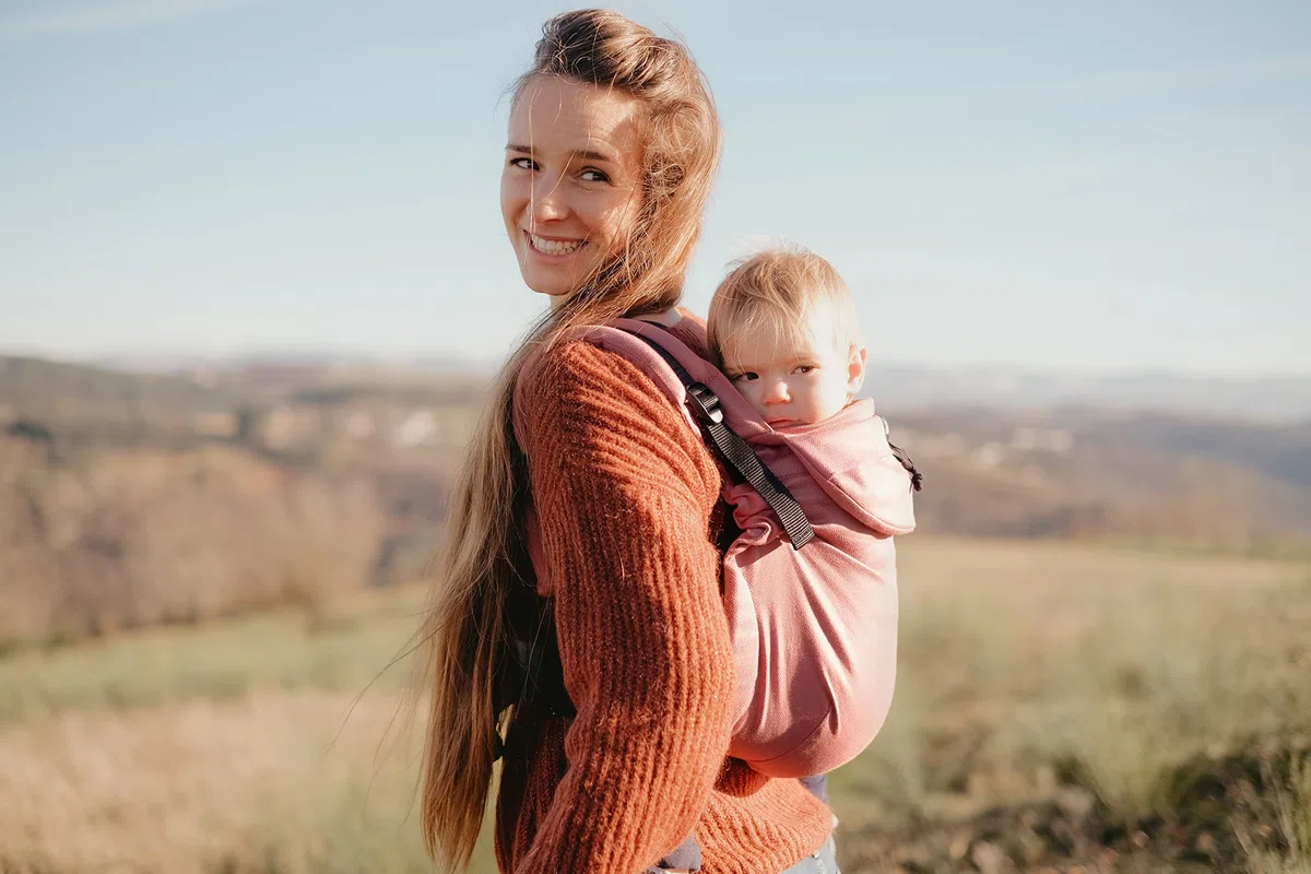 Néobulle - Mochila Portabebés | Evolutiva Néo V3 | Adaptable con Tejido Ajustable Hasta los 24 Meses | Tela de Fular 100% Algodón con Tirantes Suaves y Cinturón Fisiológico Galet | Color Acajou
