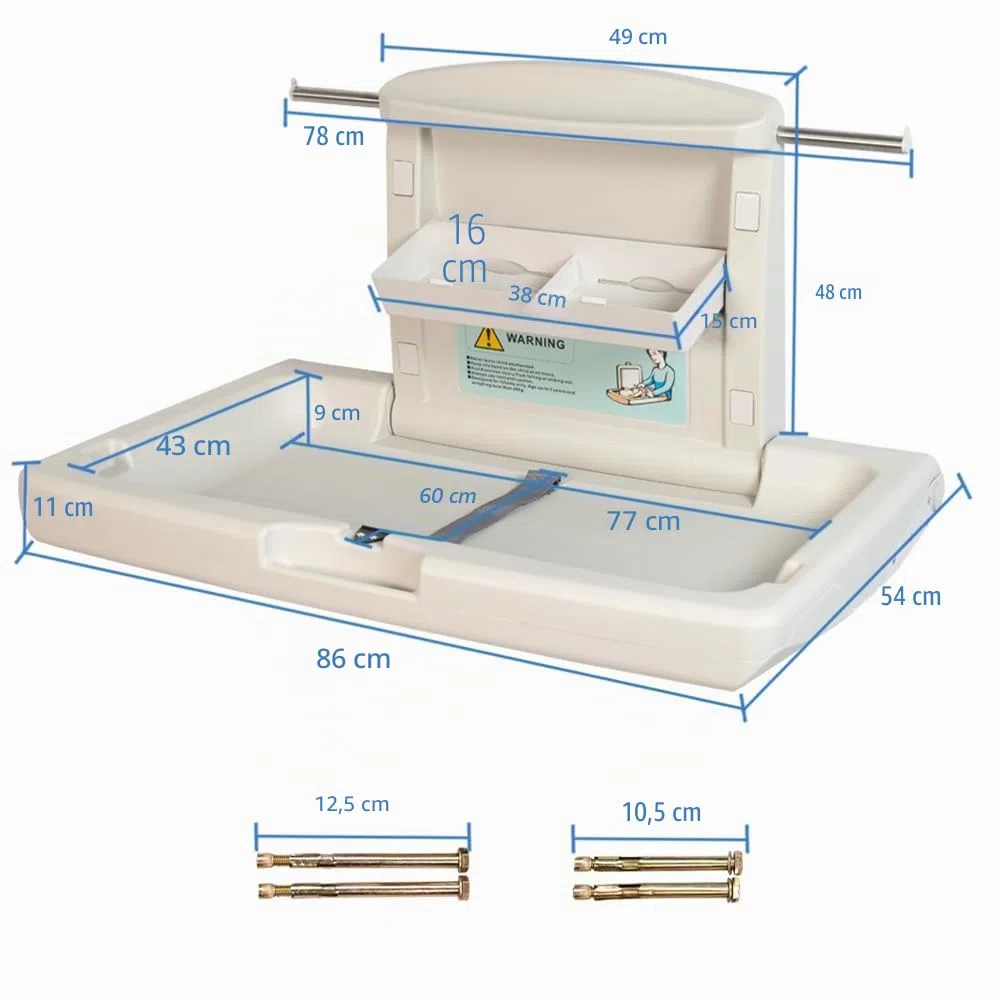 Cambiador Bebe Mesa de Cuidado Infantil,Plegable,Para el Hogar y el Comercio,con Cinturón de Seguridad y Compartimento de Almacenamiento,Ahorra Espacio,Seguro y Estable (Blanco)