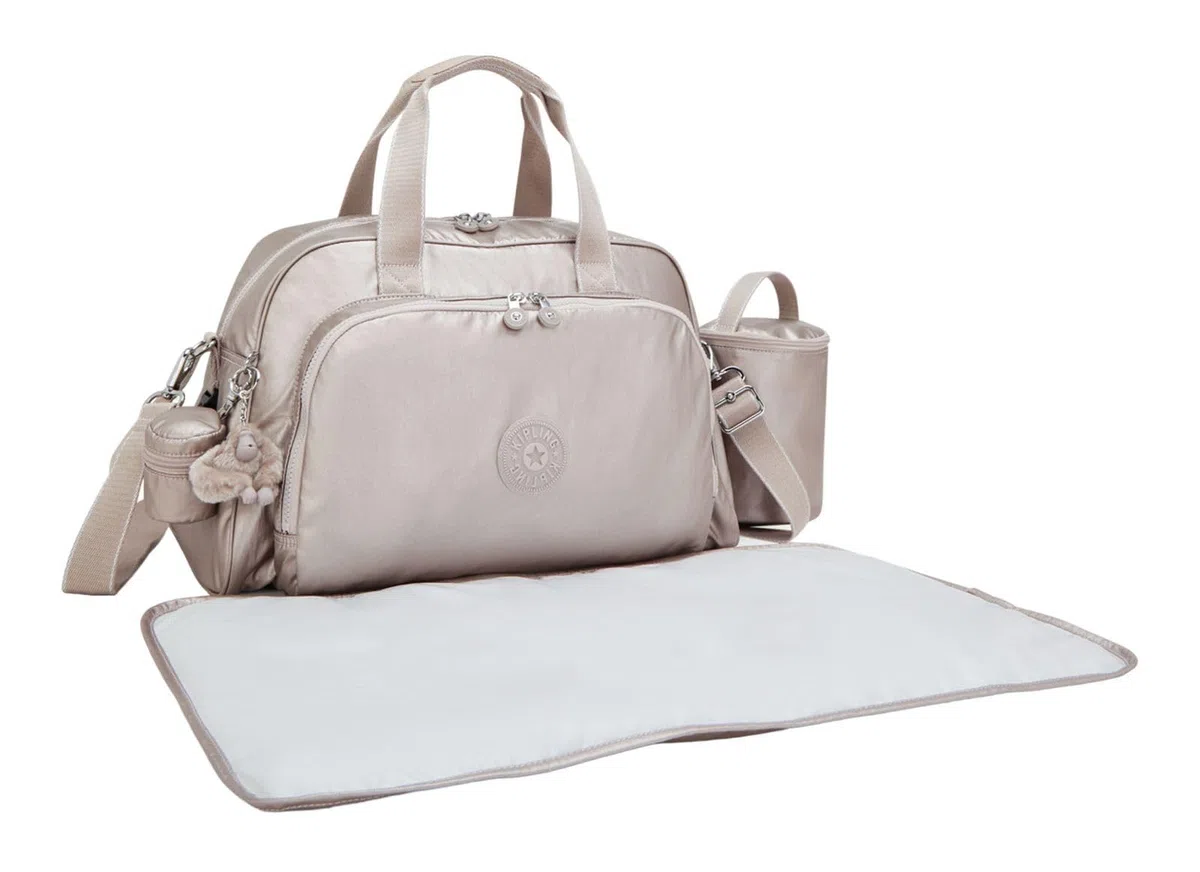 Kipling Camama Bolso de bebé grande, Metallic Glow (Plata)