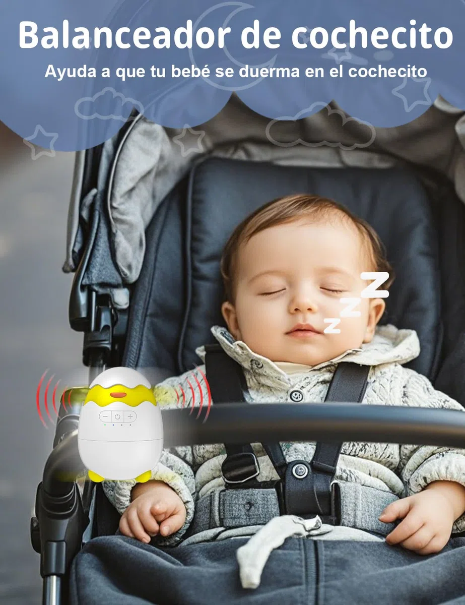 Baby Rocker, Mecedora automática para Cochecito - Mecedora suave, temporizador de 30/60/90 minutos, carga USB-C, 3 ajustes de intensidad - Apta para cochecitos