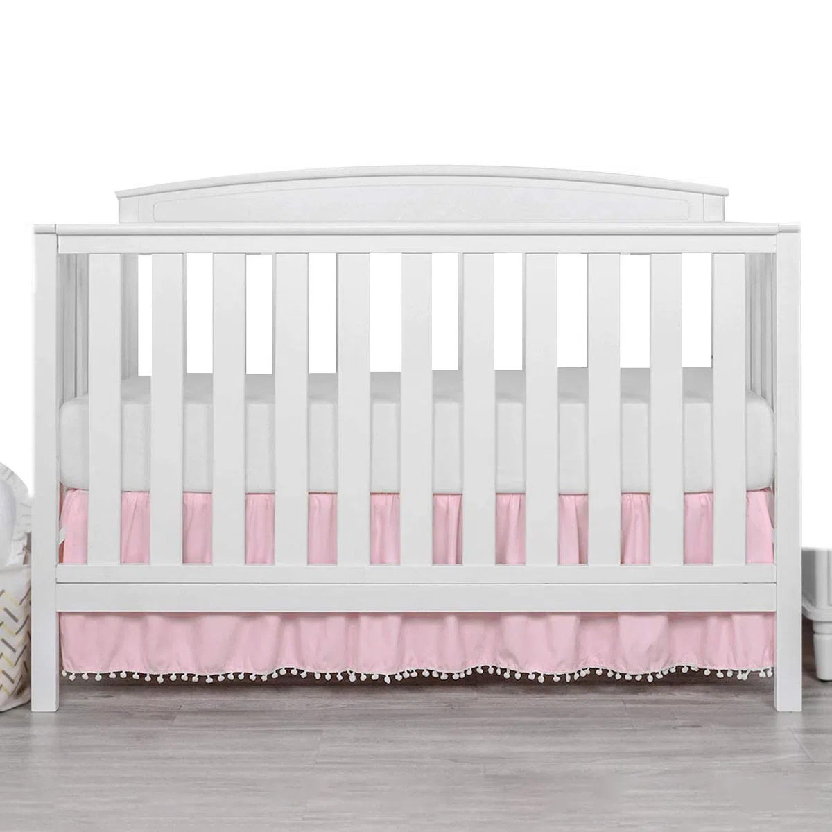 Cuna con Volantes,Faldas Cuna para niños pequeños | Microfibra para Cuna con Pompones para Llevar al bebé a la habitación del bebé cálida y acogedora para Dormir y soñar