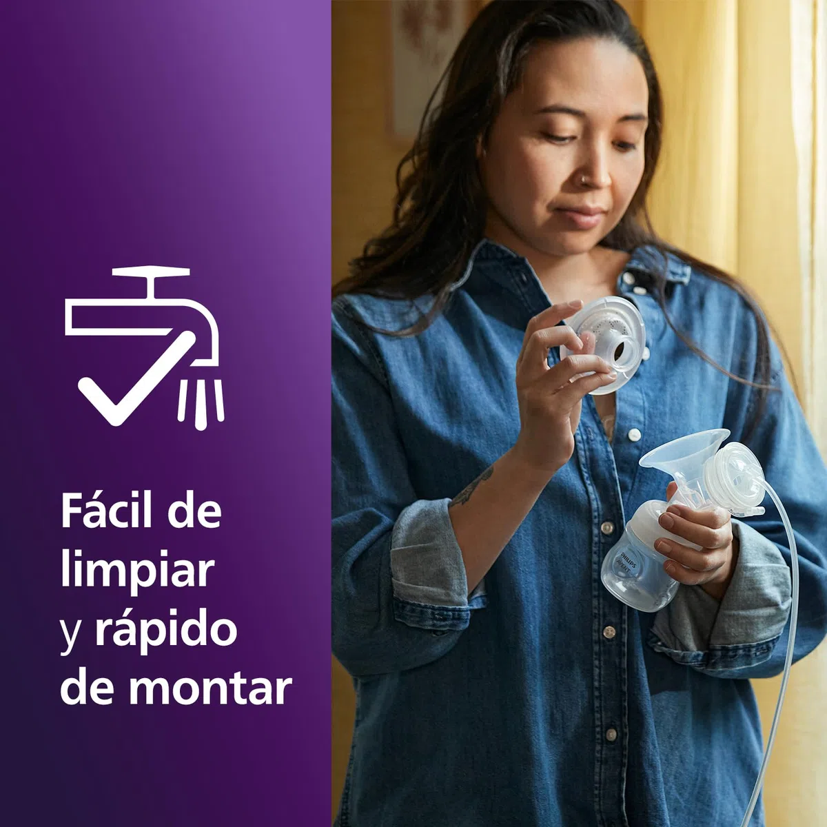 Philips Avent extractor de leche eléctrico sencillo, potencia hospitalaria, motor recargable y silencioso para una experiencia discreta en cualquier lugar, bolsa de viaje, modelo SCF396/31