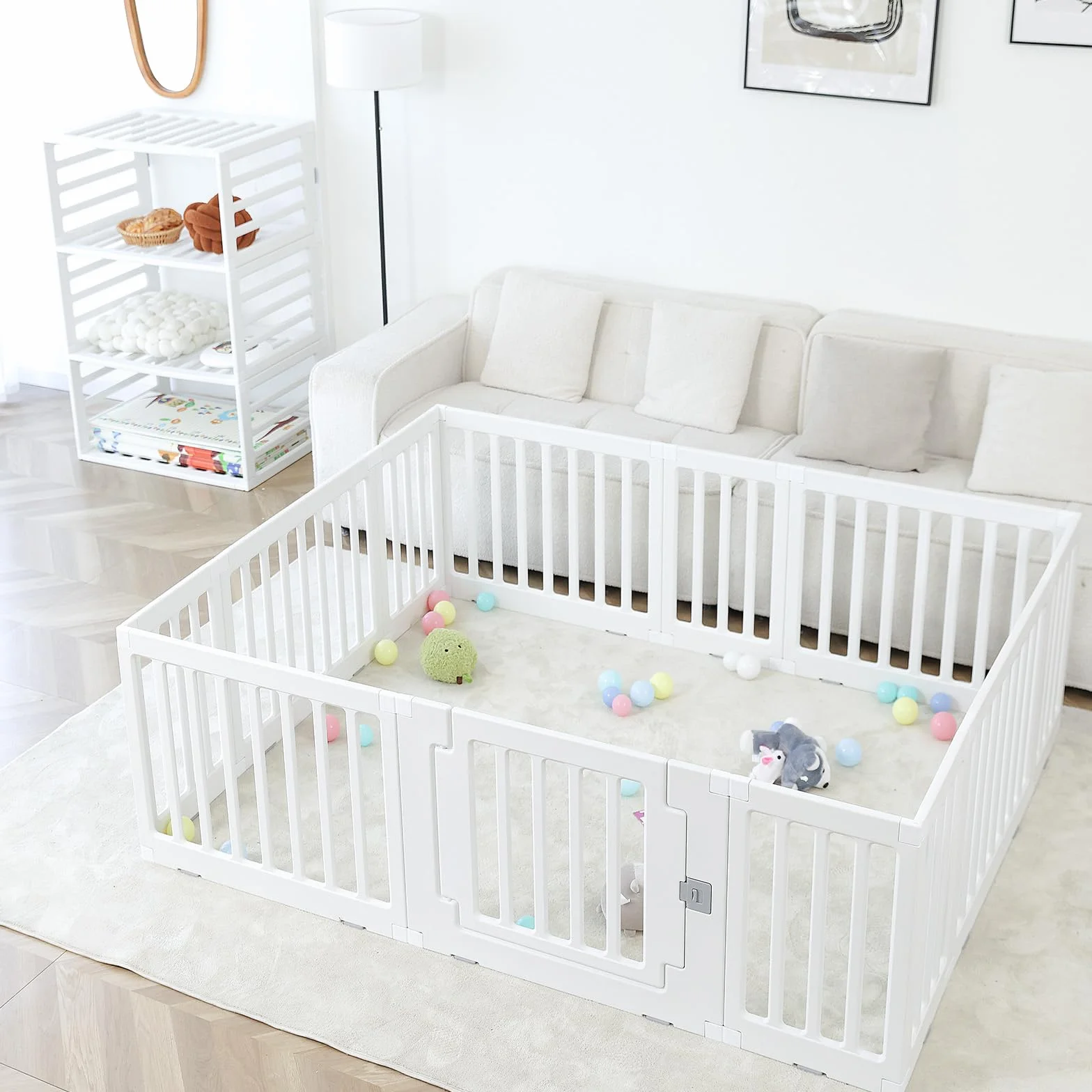 Gupamiga Parque Infantil Bebe 150 x 180 cm, Corralito para Niños y Niñas, Parque de Juegos para Bebe PLP-WL071-12