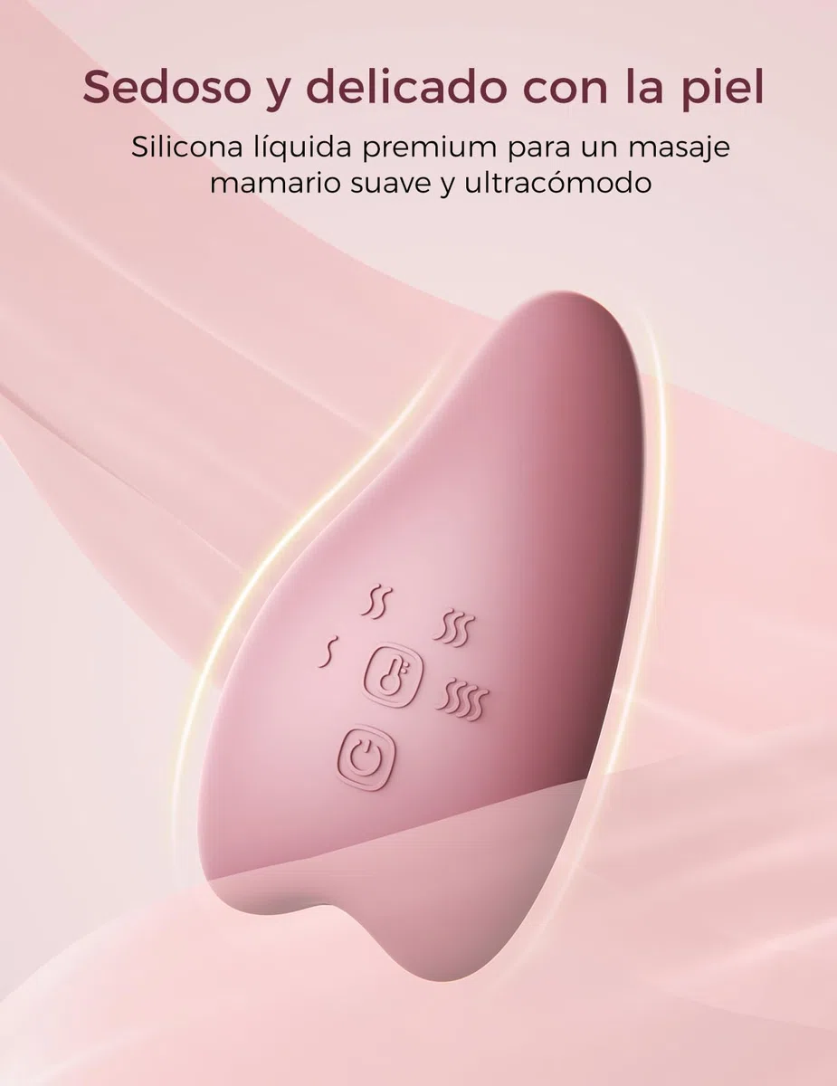 Momcozy A1 Pro Masajeador de Lactancia con Calor Rápido y Vibración Profunda, Ayuda a Aliviar la Obstrucción Mamaria y Favorece la Extracción de Leche, con Función de Memoria y Carga Rápida
