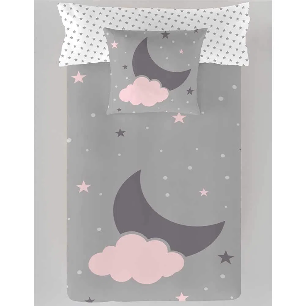 Saco nordico con Relleno Luna Y Nube Cama 90 x 190/200. Saco Unido a la Bajera con Cremallera. con Relleno NÓRDICO