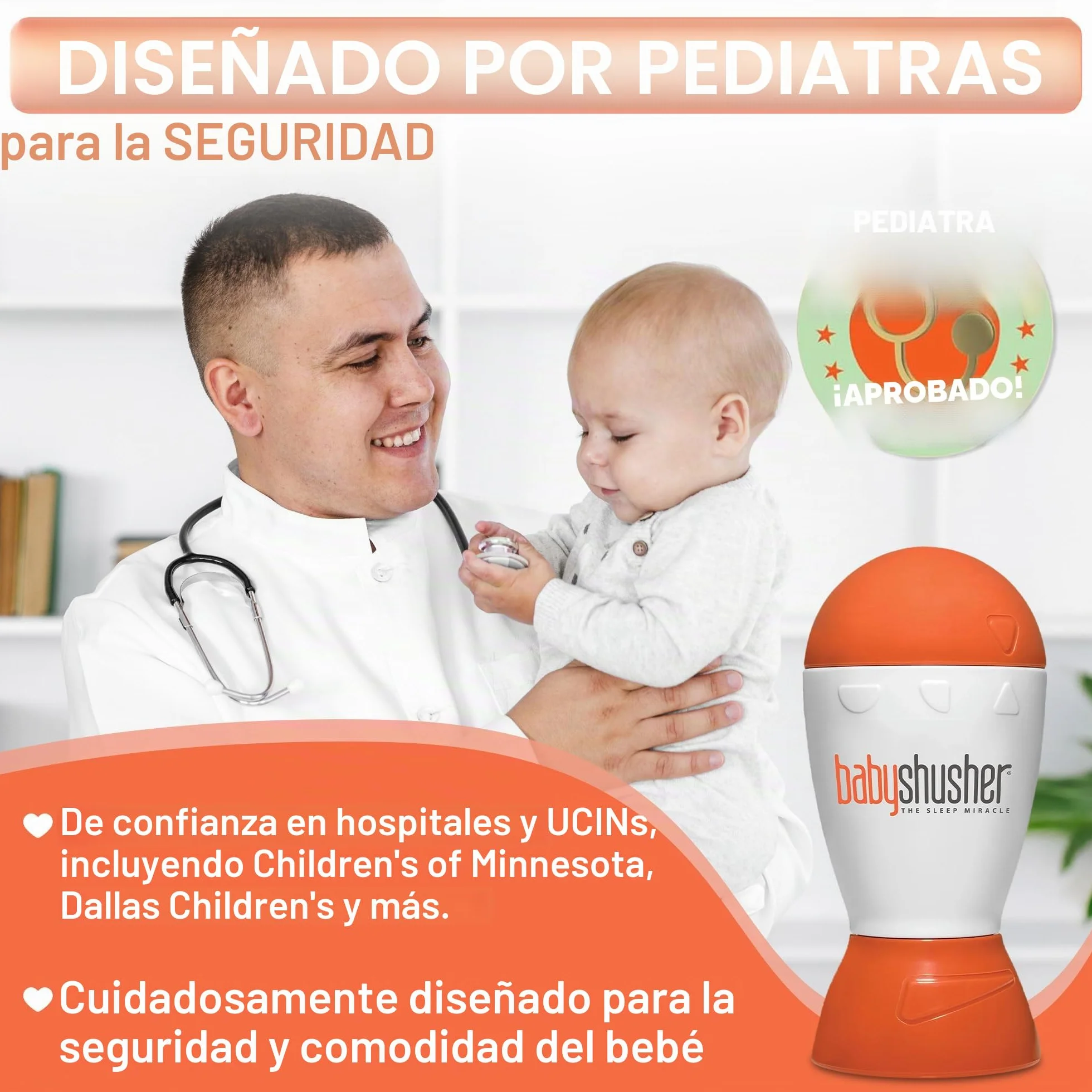 Baby Shusher Máquina de Sonido Calmante Shhh para Bebés Portátil Temporizador Ajustable Libre de BPA