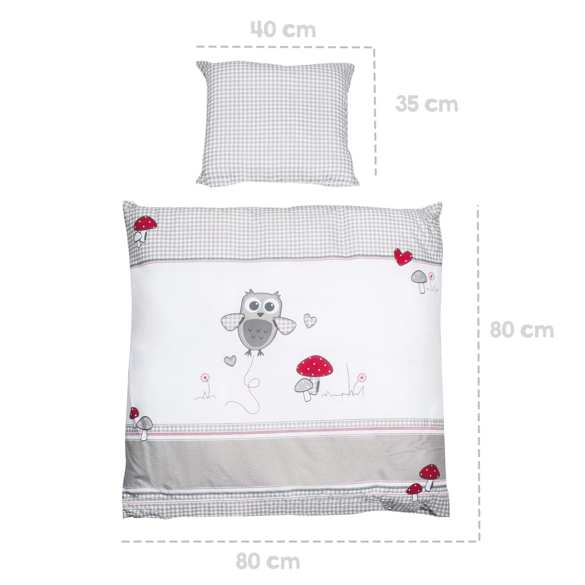 roba Cuna Balancin Bebe 40 x 90 cm Adam y Eule - con Función Basculante y Fija - Equipamiento Textil Incluido - Madera Lacada en Blanco - Diseño de Búhos