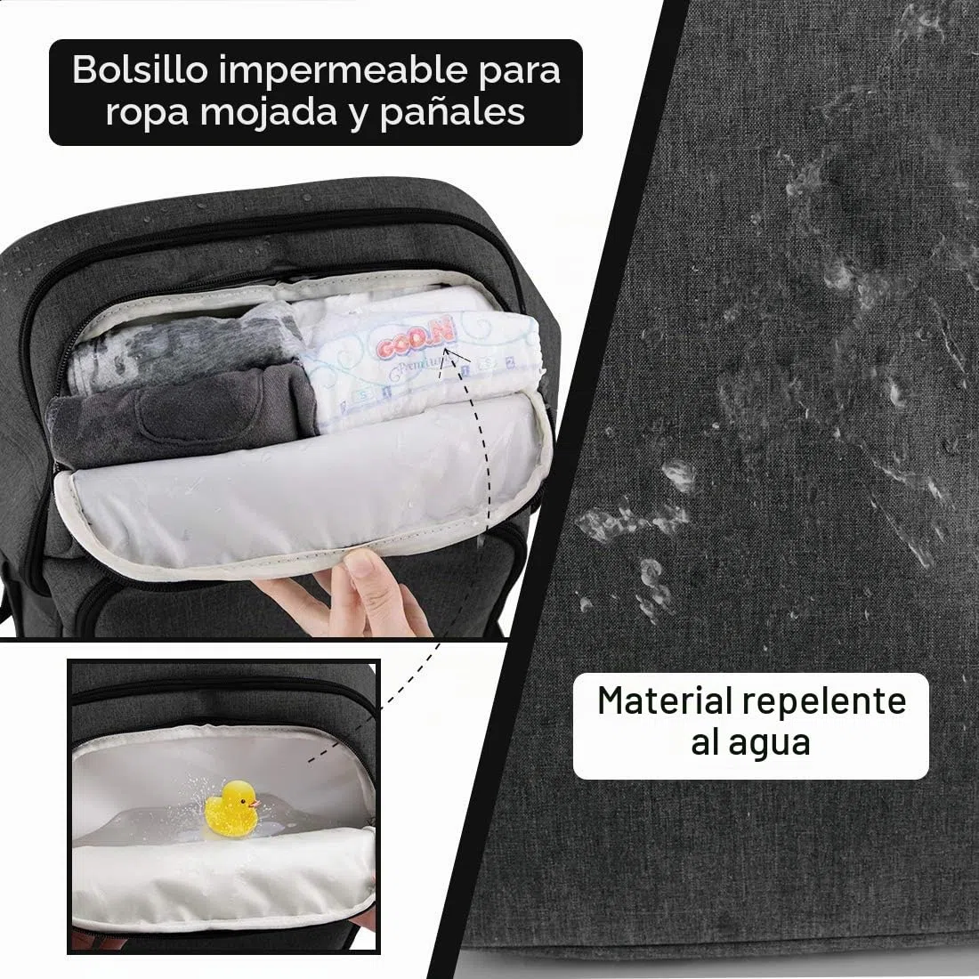 NEWHEY Mochilas de pañales para bebé impermeable gran capacidad bolsa de viaje multifunción mochila vec 2 correas de cochecito para mamá papá