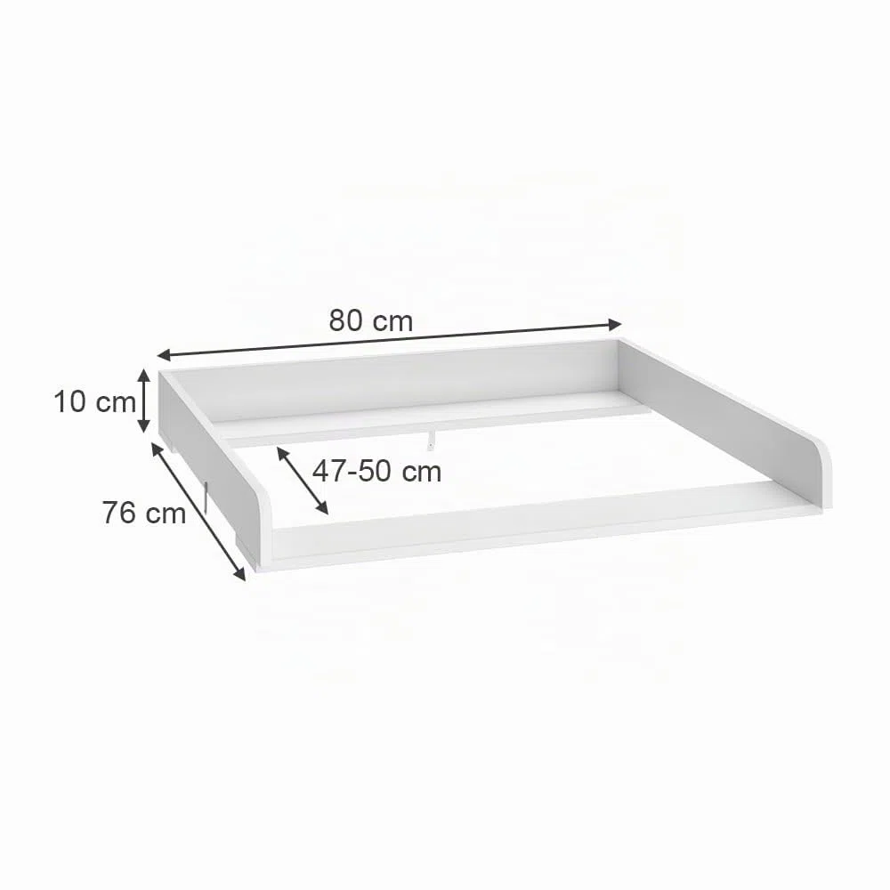 Vicco Mueble Cambiador Wicko, Blanco, 80 x 76 cm, para Usar como Cambiador en cómodas estándar