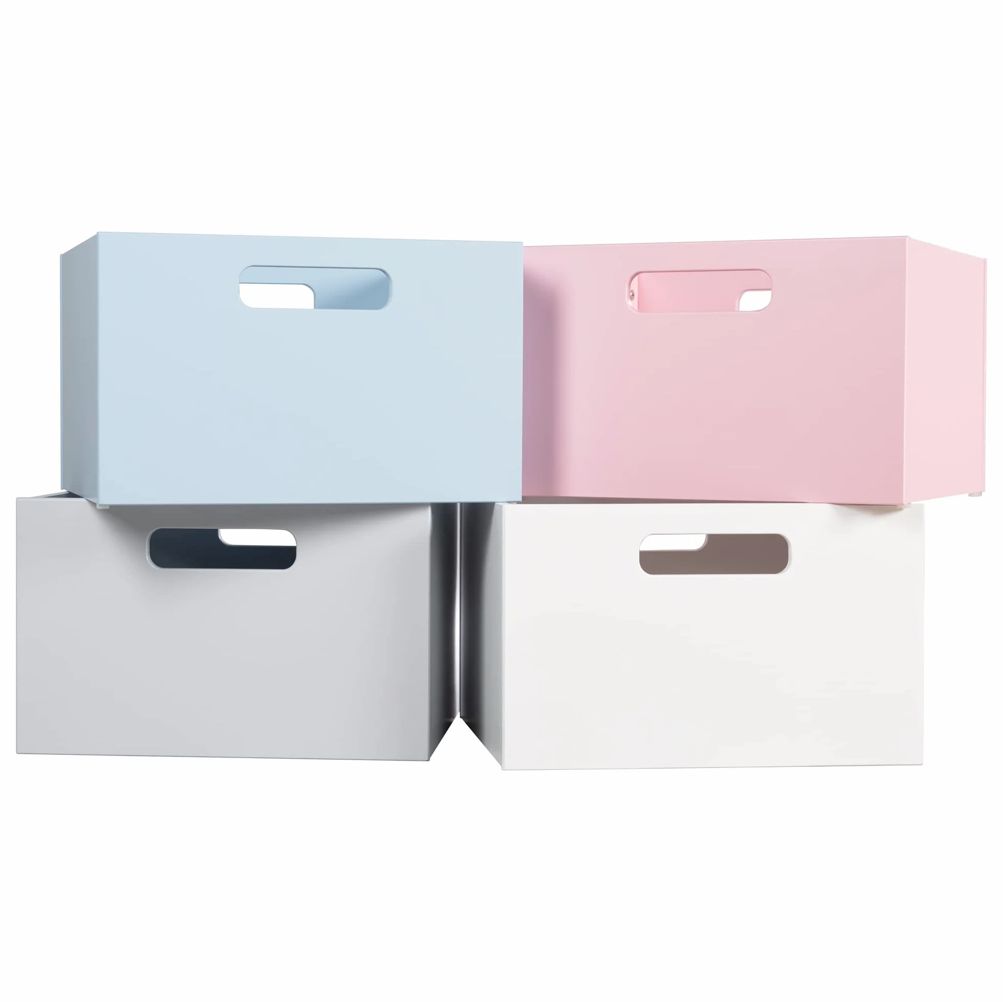 Caja de Almacenamiento de Madera para Habitación Infantil con Asas - Azul