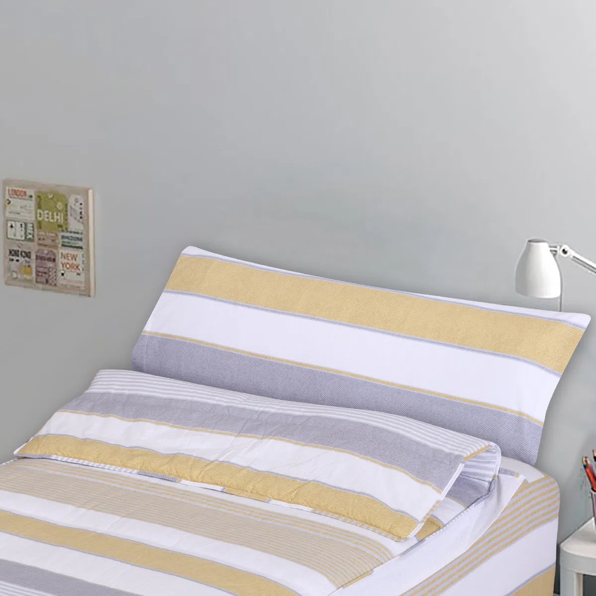 DHESTIA HOME Saco Nórdico con Cremallera Edredón Ajustable Cama Infantil Zarautz Ocre Color Ocre Talla Cama 105